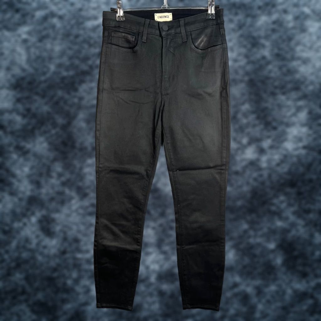 L'AGENCE L'Agence Womens 27 Margot High-Rise Skinny Coated Black Jeans Shirt? Size 27" / US 4 / IT 40 - 1 Thumbnail