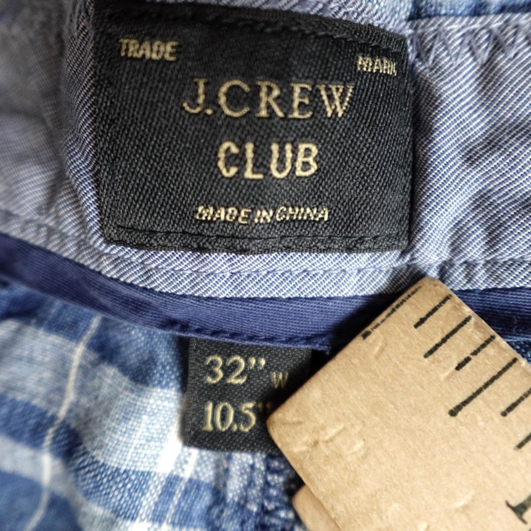 J.Crew J.Crew Mens Shorts 32 Blue Plaid Linen 10" Chino Casual Preppy Mens Size US 32 / EU 48 - 2 Thumbnail