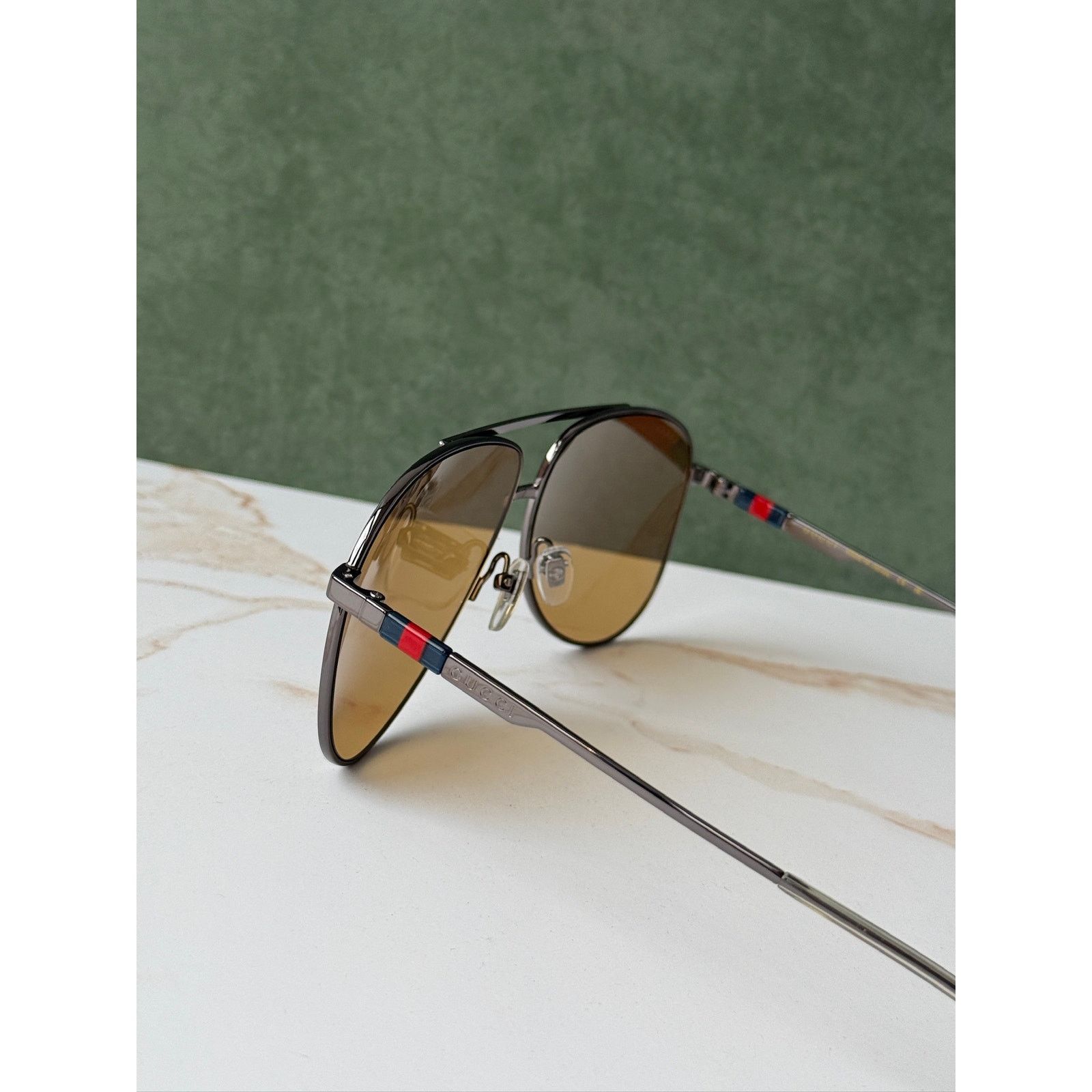 Gucci NEW Gucci GG1677S Silver Yellow Tint Lens Aviator Sunglasses Size ONE SIZE - 4 Thumbnail