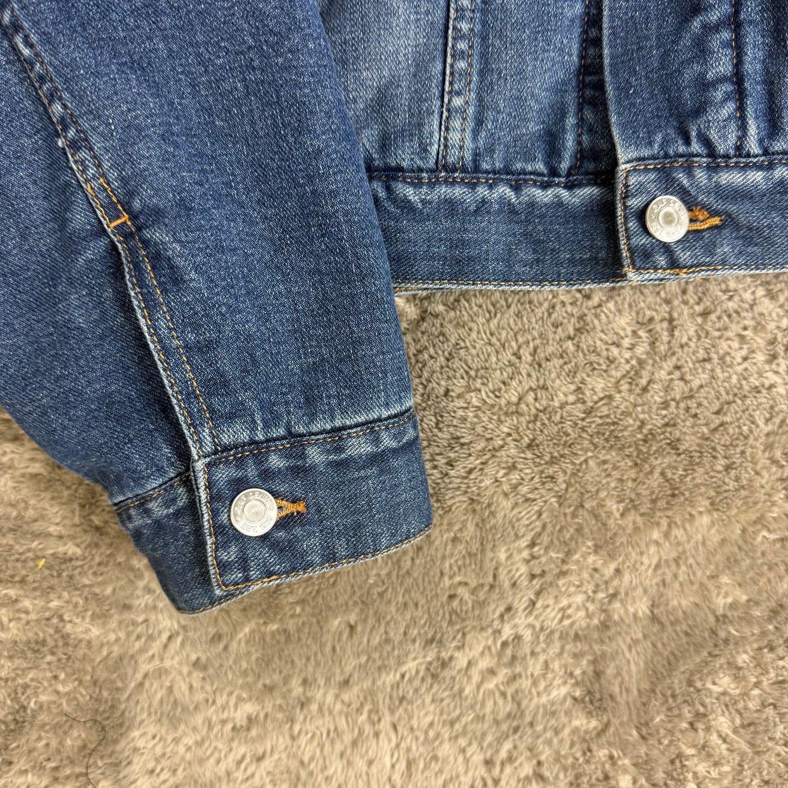 Gap Gap Crop Hooded Sherpa Denim Trucker Jacket Coat Women L Size L / US 10 / IT 46 - 6 Thumbnail