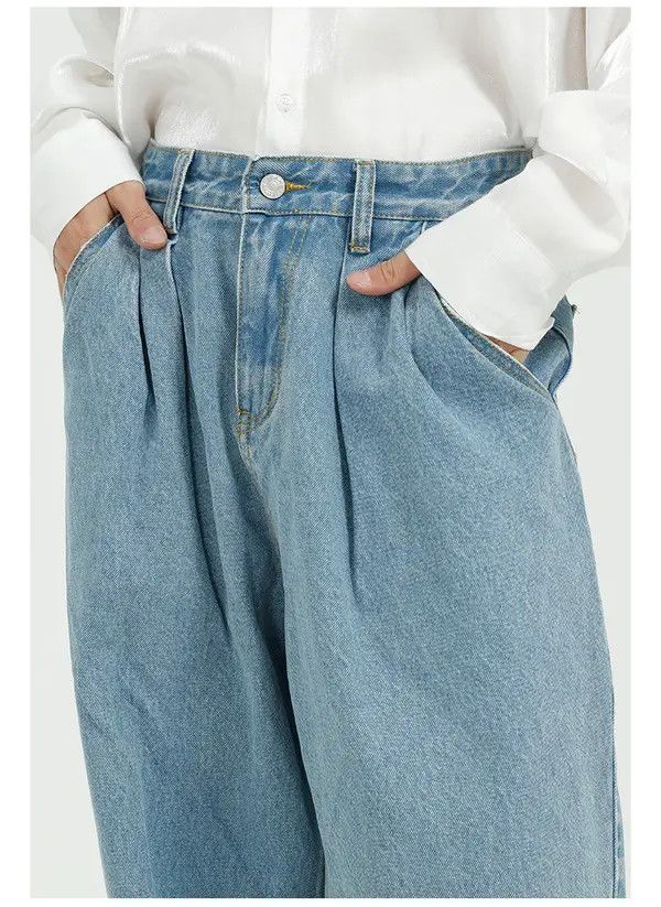 Japanese Brand VIBE Relaxed mid-rise wide-leg straight-leg jeans Size US 32 / EU 48 - 5 Thumbnail
