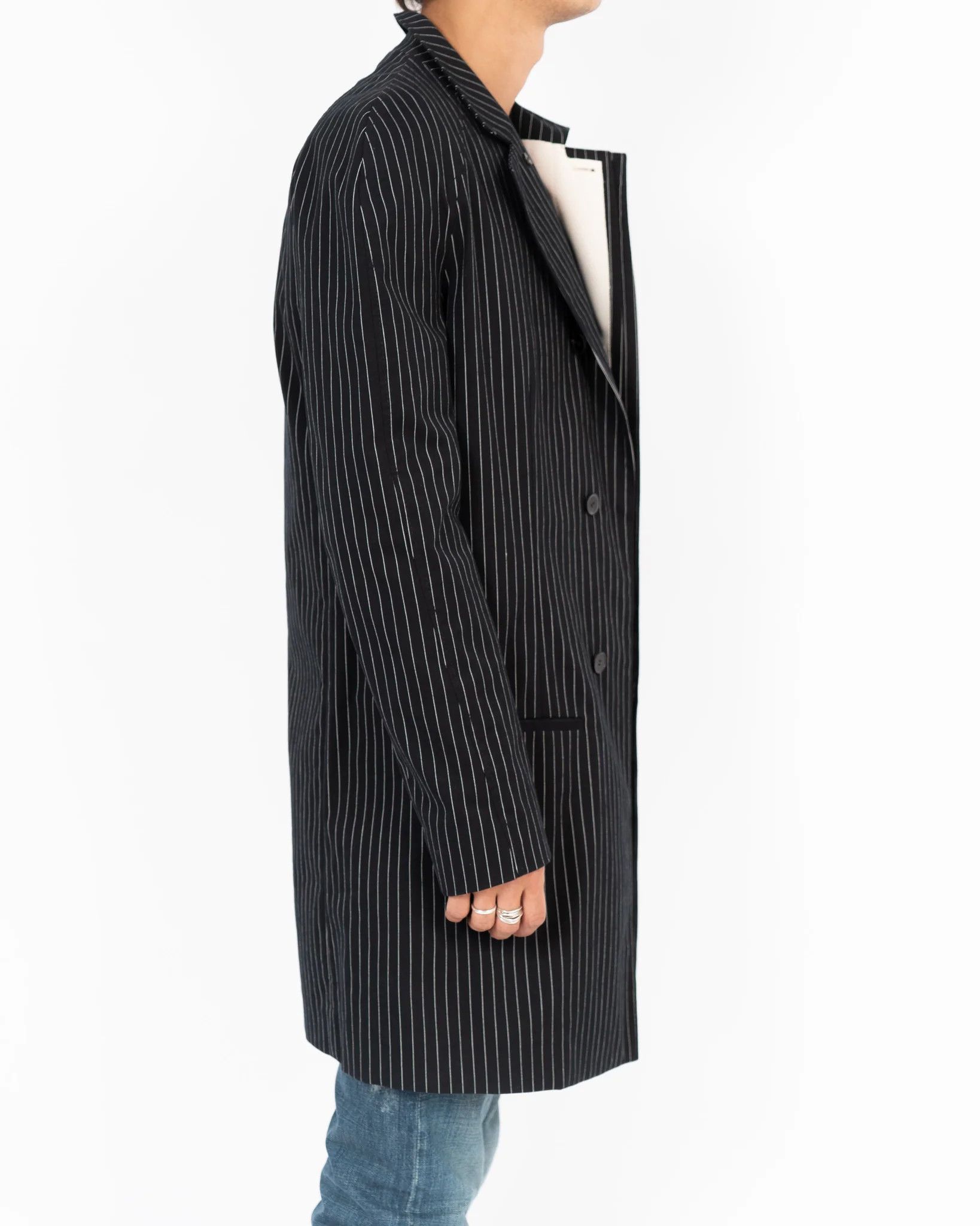Haider Ackermann SS18 Black & White Striped Cotton Coat Size US M / EU 48-50 / 2 - 4 Thumbnail