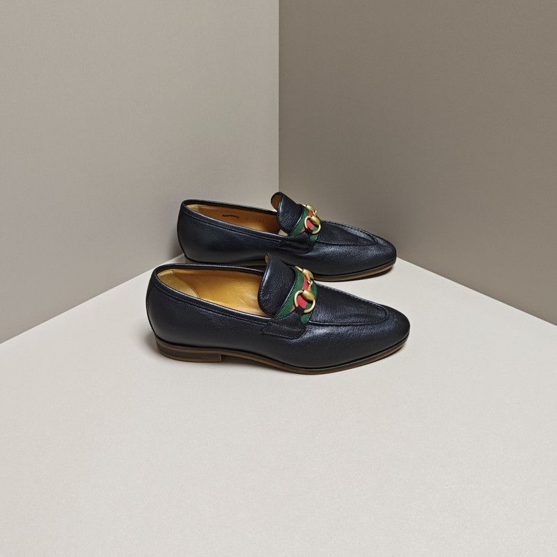 Gucci Gucci Black Leather Laceless Loafers for Men - Size US 8 / EU 41 - 7 Thumbnail