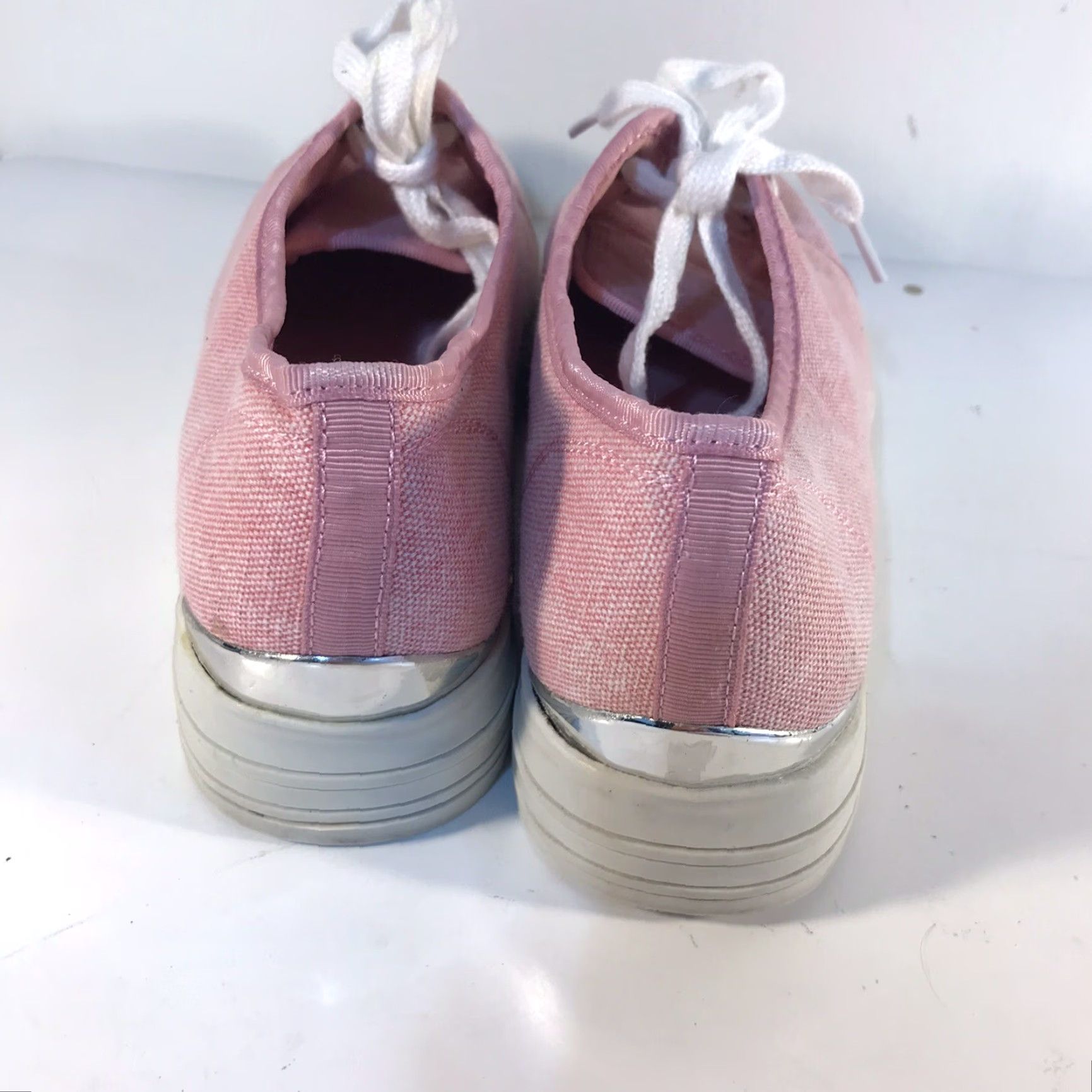 Vintage VINTAGE Dirty Laundry Lilyhammer Canvas Sneakers Womens Size 9 Pink Platform Low Top Casual Comfort Size US 9 / IT 39 - 4 Thumbnail