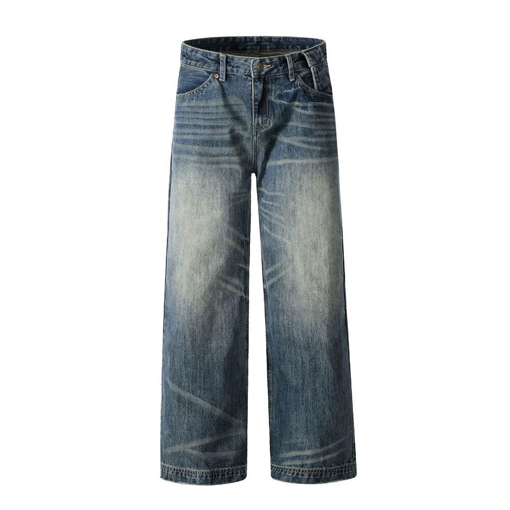 Jean Men's street hip-hop loose washed distressed heavy jeans Size US 32 / EU 48 - 1 Thumbnail