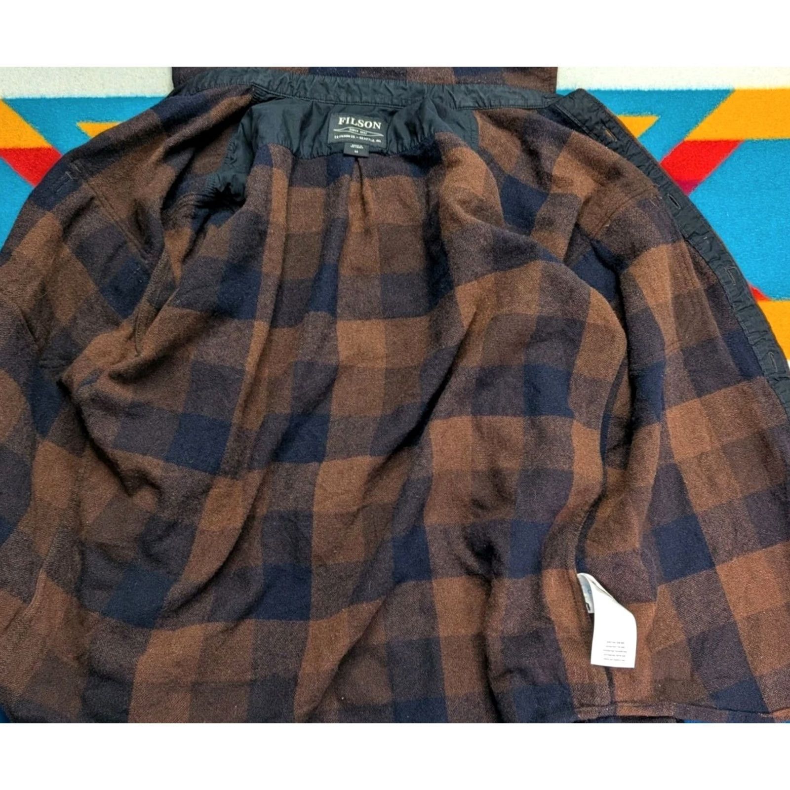 Filson Filson Northwest Wool Shirt Brown Plaid Button Up Long Sleeve Medium Mens Casual Workwear Outdoor Classic Size US M / EU 48-50 / 2 - 3 Thumbnail