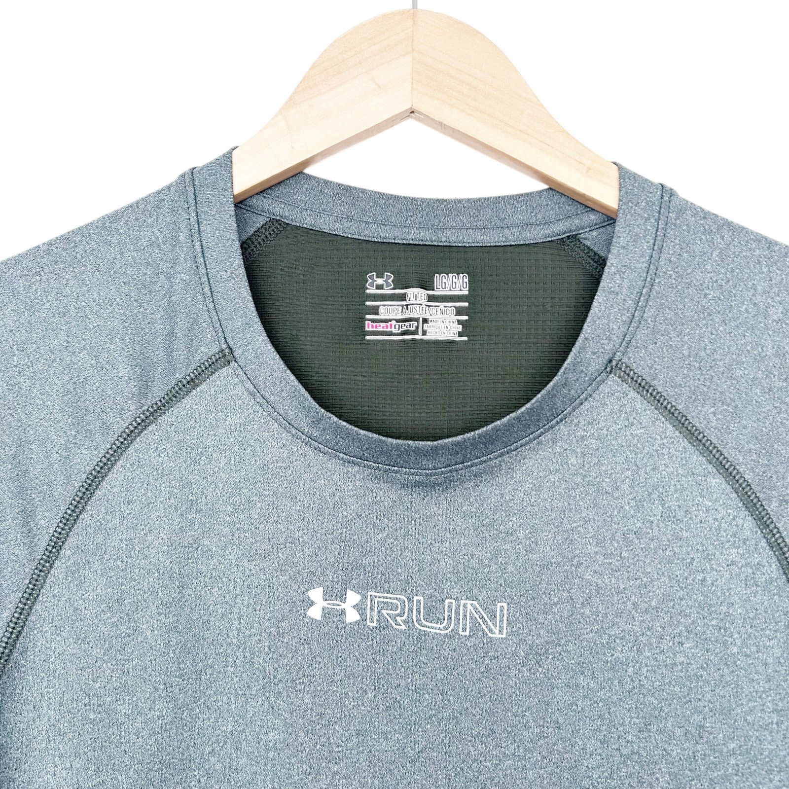 Under Armour Under Armour Heatgear Fitted Green Run Short Sleeve Shirt L Size US L / EU 52-54 / 3 - 2 Thumbnail