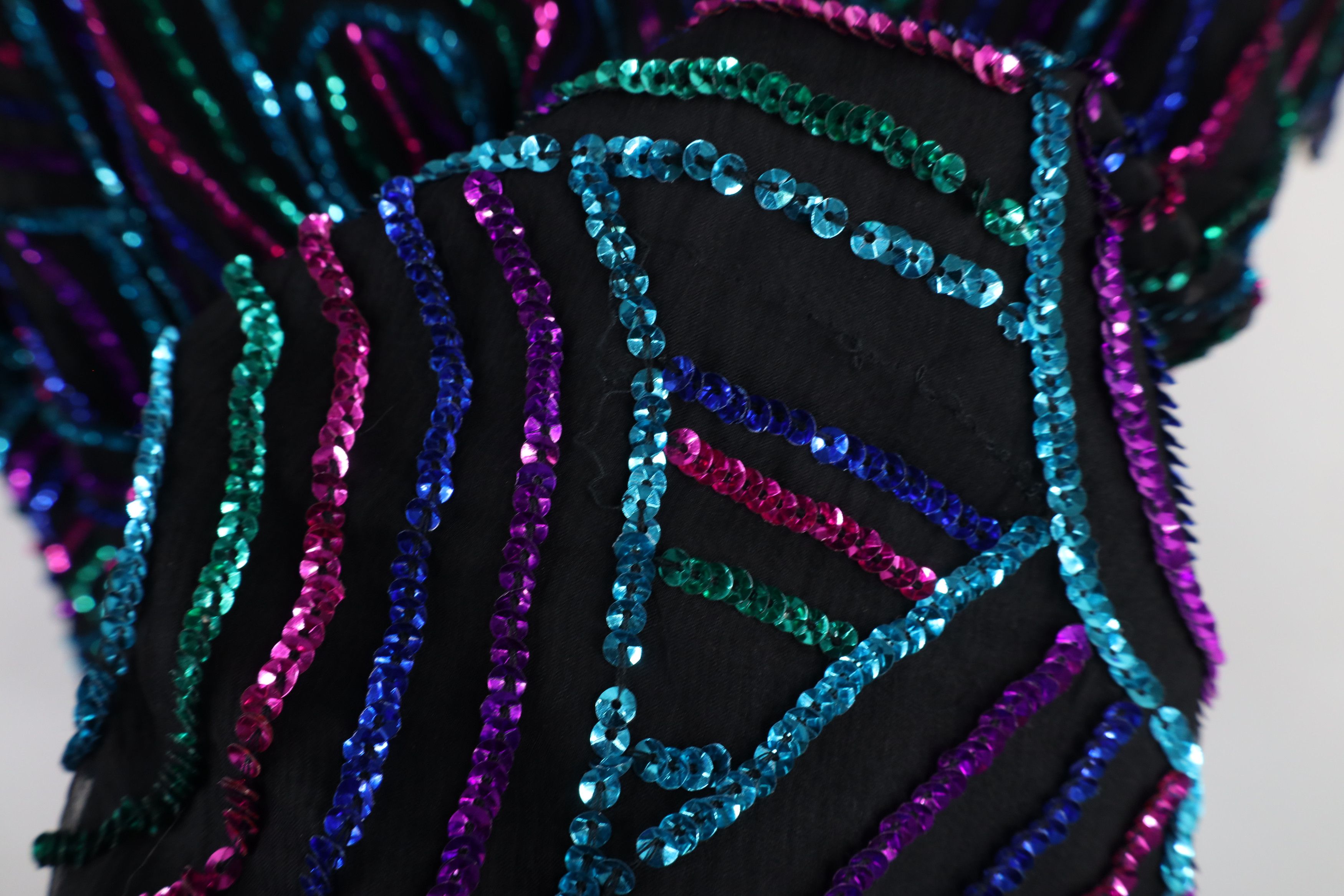 Vintage Vintage 90s Scala Swirl Sequin Beaded Party Shirt Oversized Size 3XL / US 20-22 - 7 Thumbnail