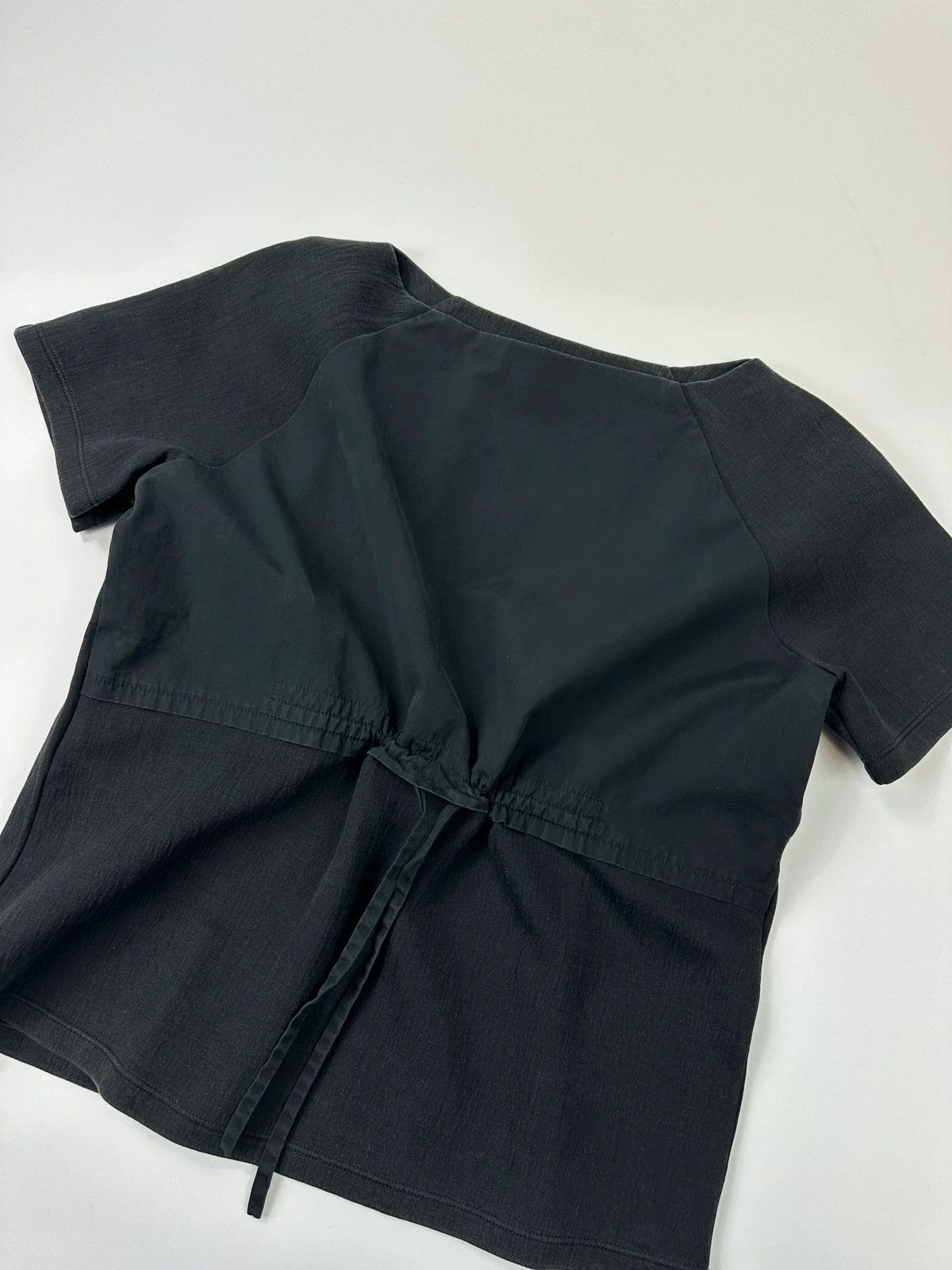 Prada Prada Milano SS2015 Black Cottons & Nylon Crop Top Tee Size M / US 6-8 / IT 42-44 - 2 Thumbnail