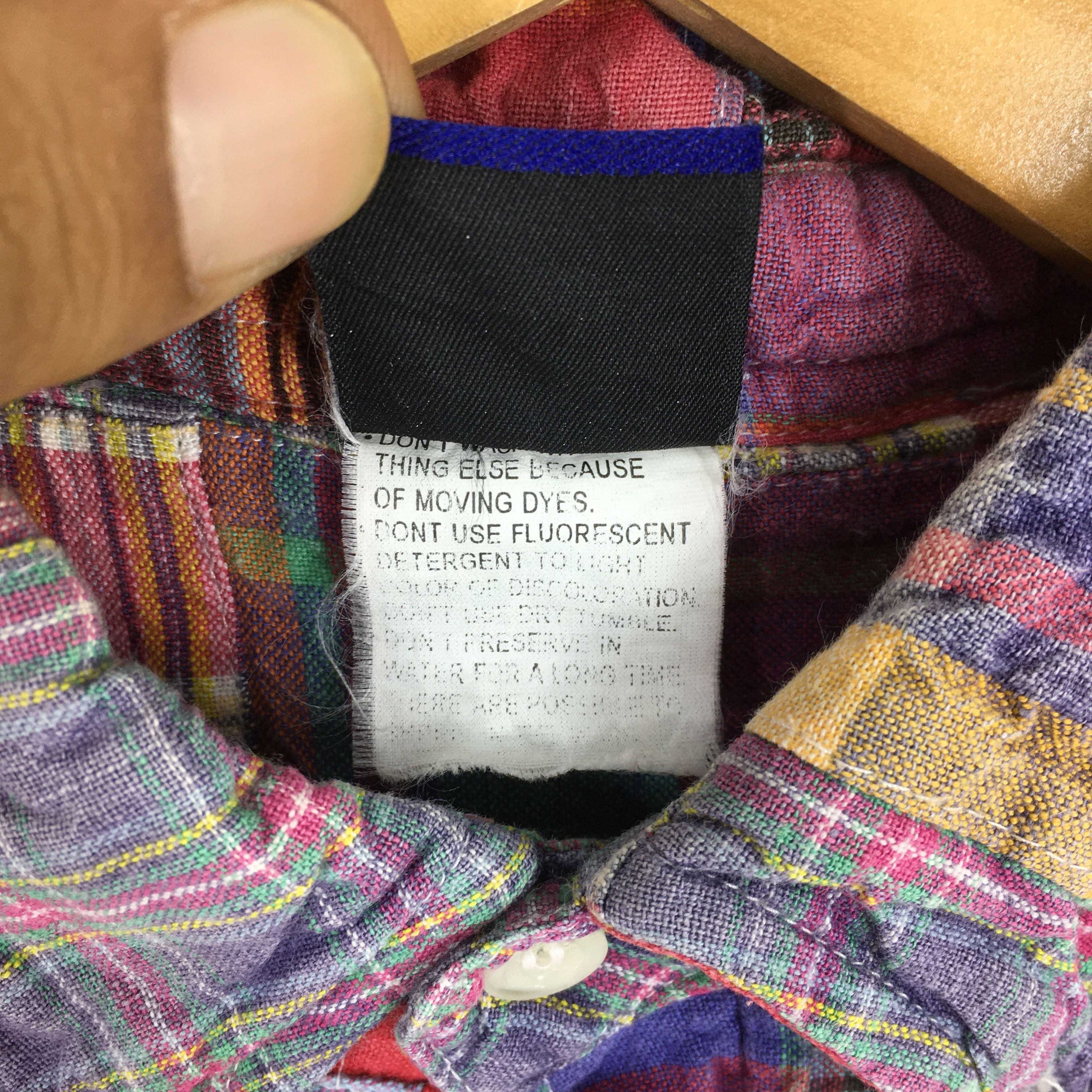 Hang Ten Vintage 90's Hang Ten Patchwork Checkered Shirt Medium Size US M / EU 48-50 / 2 - 5 Thumbnail