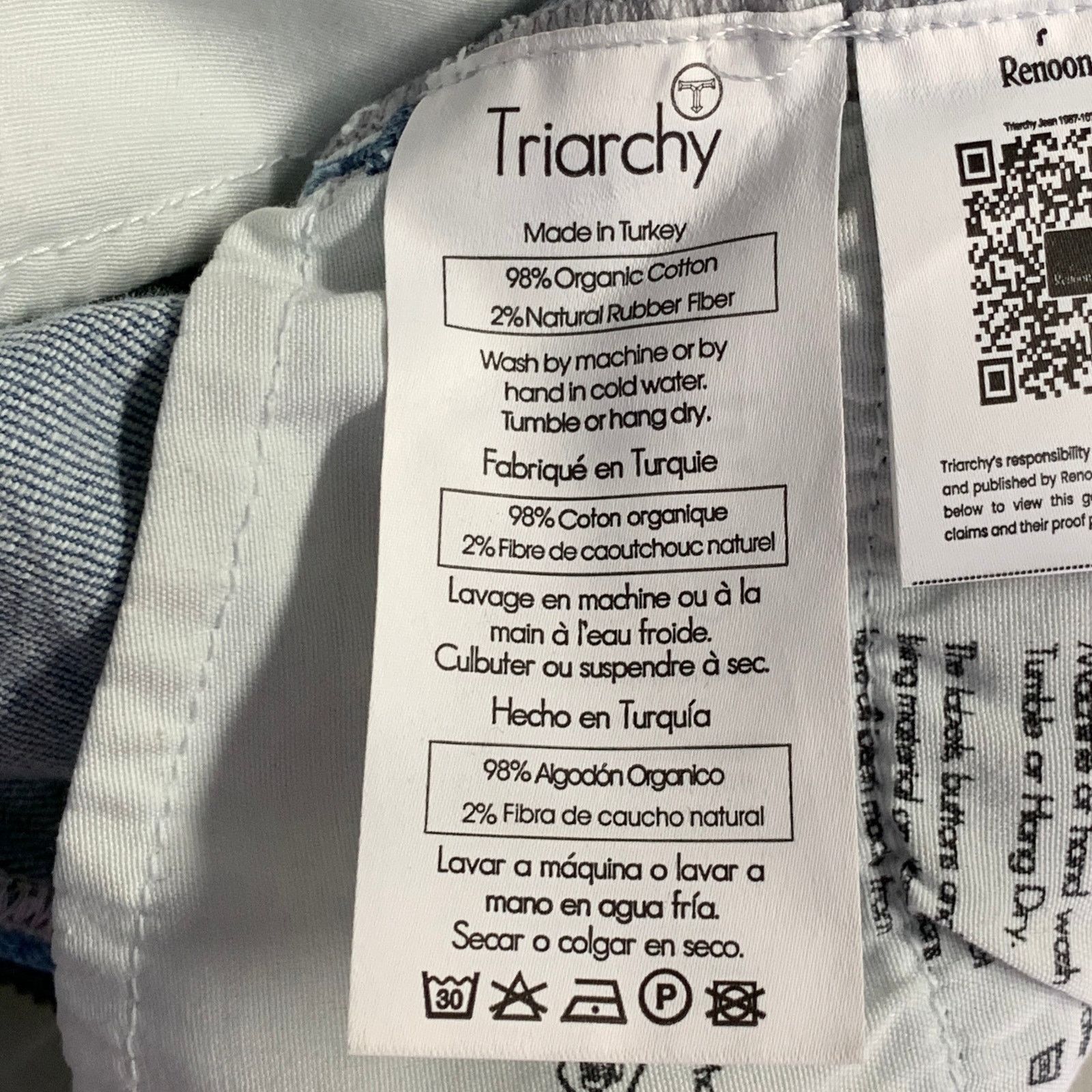 Other TRIARCHY Size 26 Blue Cotton Blend Washed Zip Fly Jeans Size 26" / US 2 / IT 38 - 8 Thumbnail