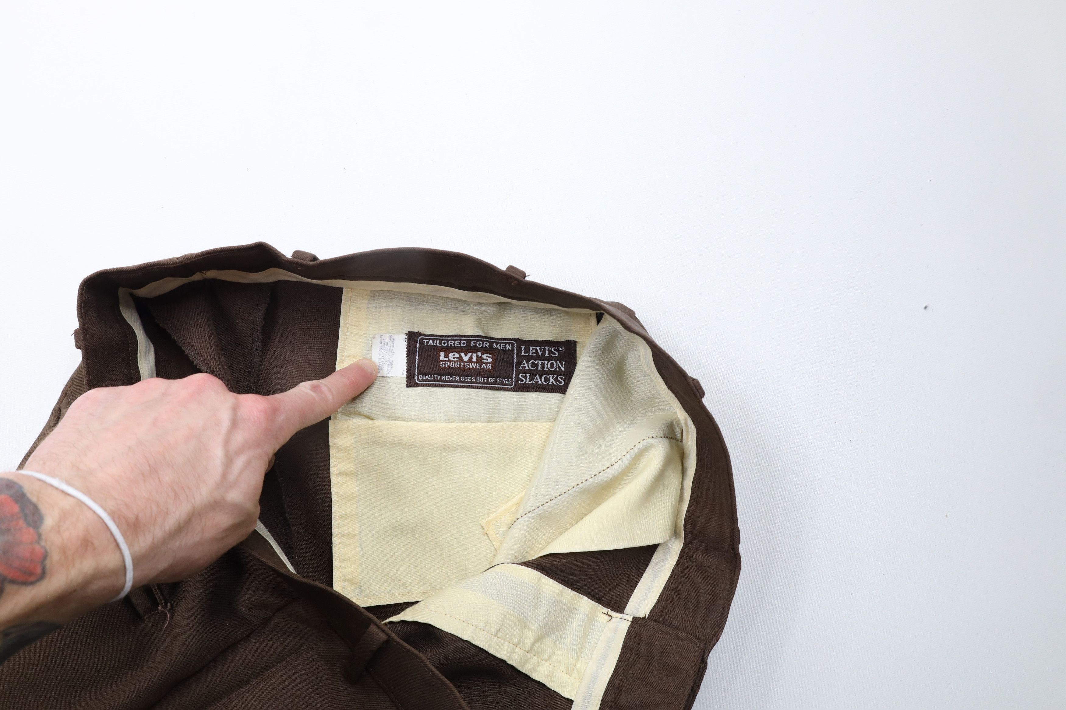 Levi's × Vintage Vintage 70s Levis Knit Wide Leg Bell Bottoms Pants Brown USA Size US 36 / EU 52 - 8 Thumbnail