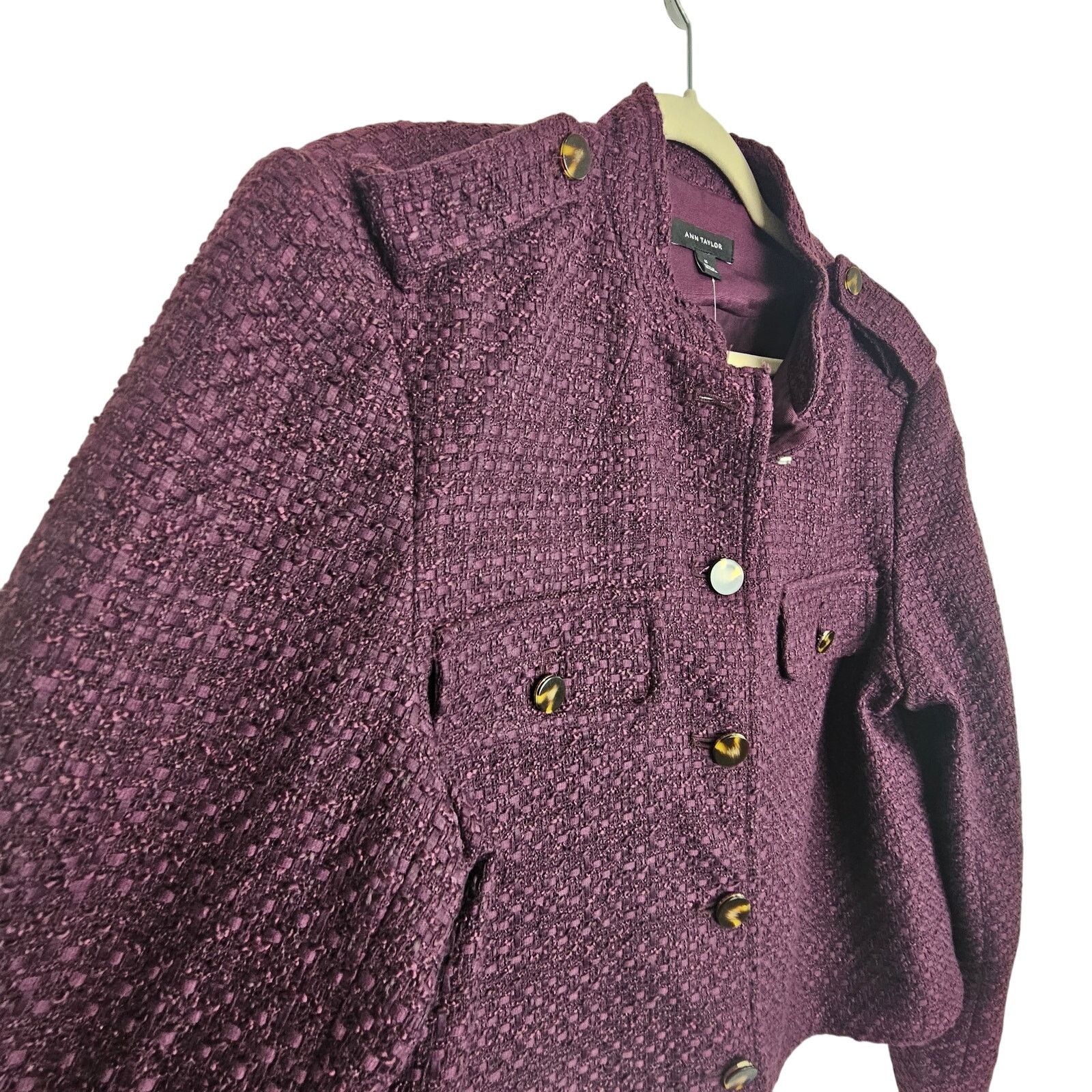 Ann Taylor NEW Ann Taylor Blazer Purple Button Front Jacket Women 16 Size XXL / US 16-18 / IT 52-54 - 5 Thumbnail