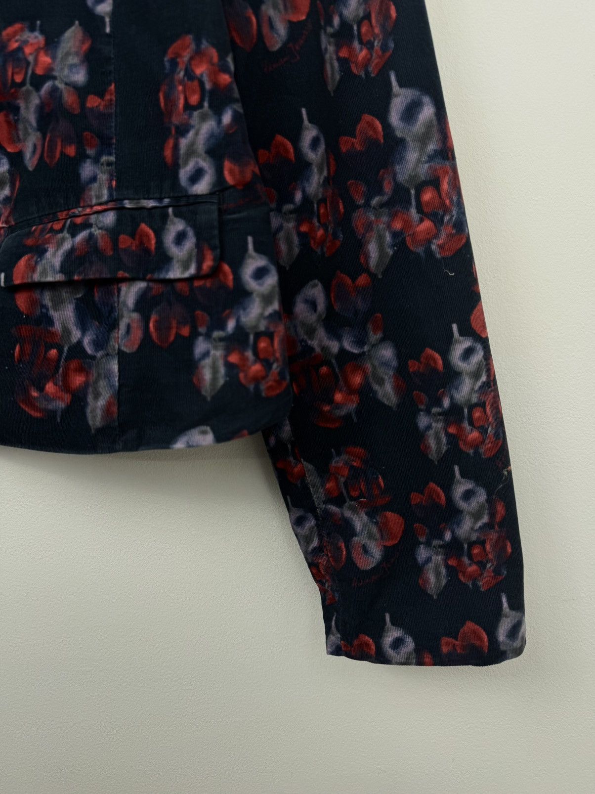 Armani Armani Jeans Women Velvet Floral Blazer Navy Red Size L Size L / US 10 / IT 46 - 6 Thumbnail