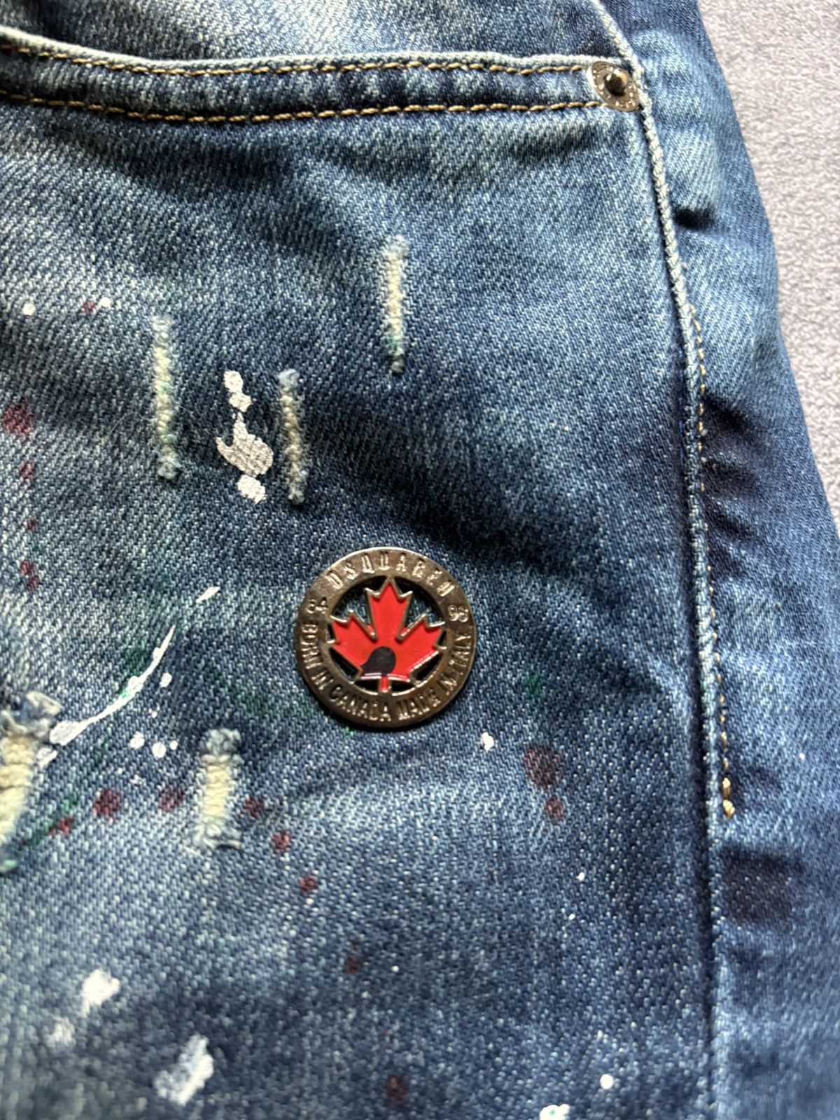 Dsquared2 Vintage Dsquared2 Paint Distressed Wash Logo Denim Jeans Size US 40 / EU 56 - 6 Thumbnail
