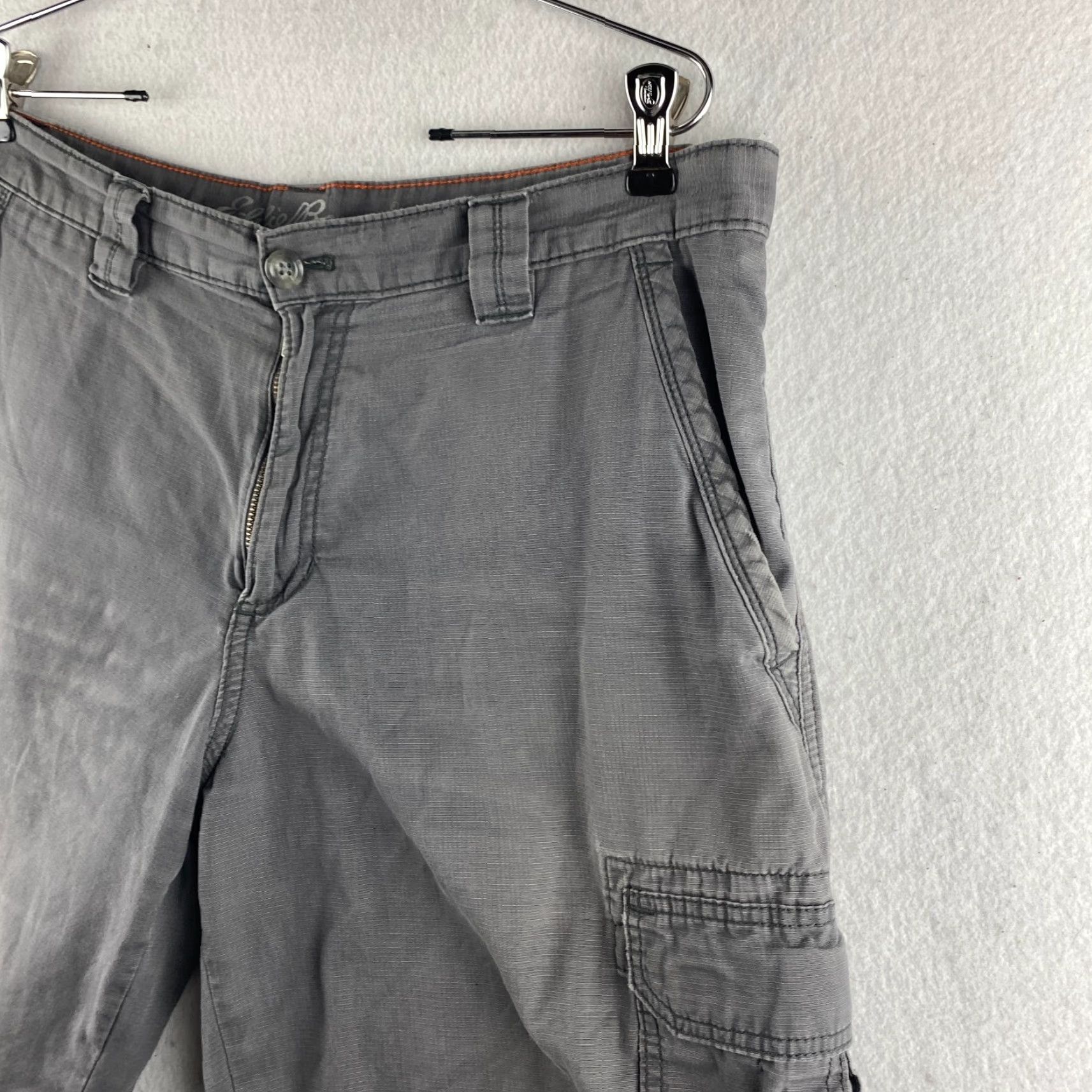 Eddie Bauer Eddie Bauer Mens Cargo Shorts 36 Gray Cotton Blend Rip Stop Flap Pockets Outdoor Casual Size US 35 - 6 Thumbnail