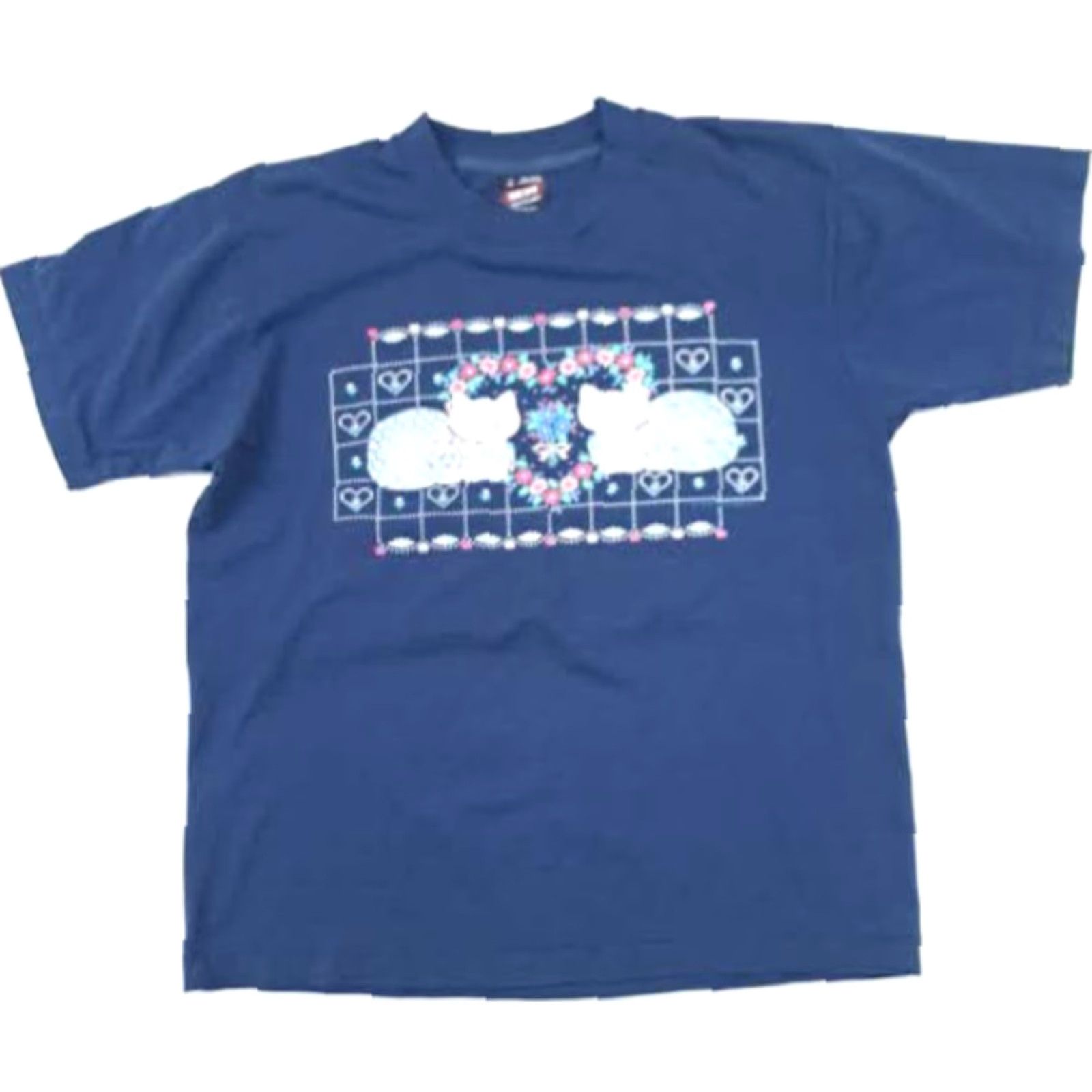 Vintage VINTAGE Best Friut of Loom T-Shirt Woman White Cats USA Single Stitch Crew Neck Short Sleeve 100% Cotton Regular Size L Satin? Size L / US 10 / IT 46 - 4 Thumbnail