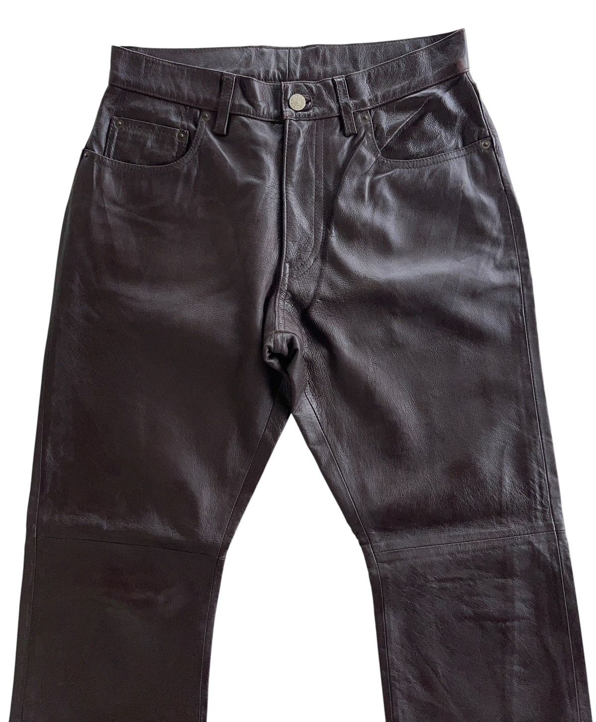 PPFM PPFM Dark Brown Leather Pants Size US 28 / EU 44 - 2 Thumbnail