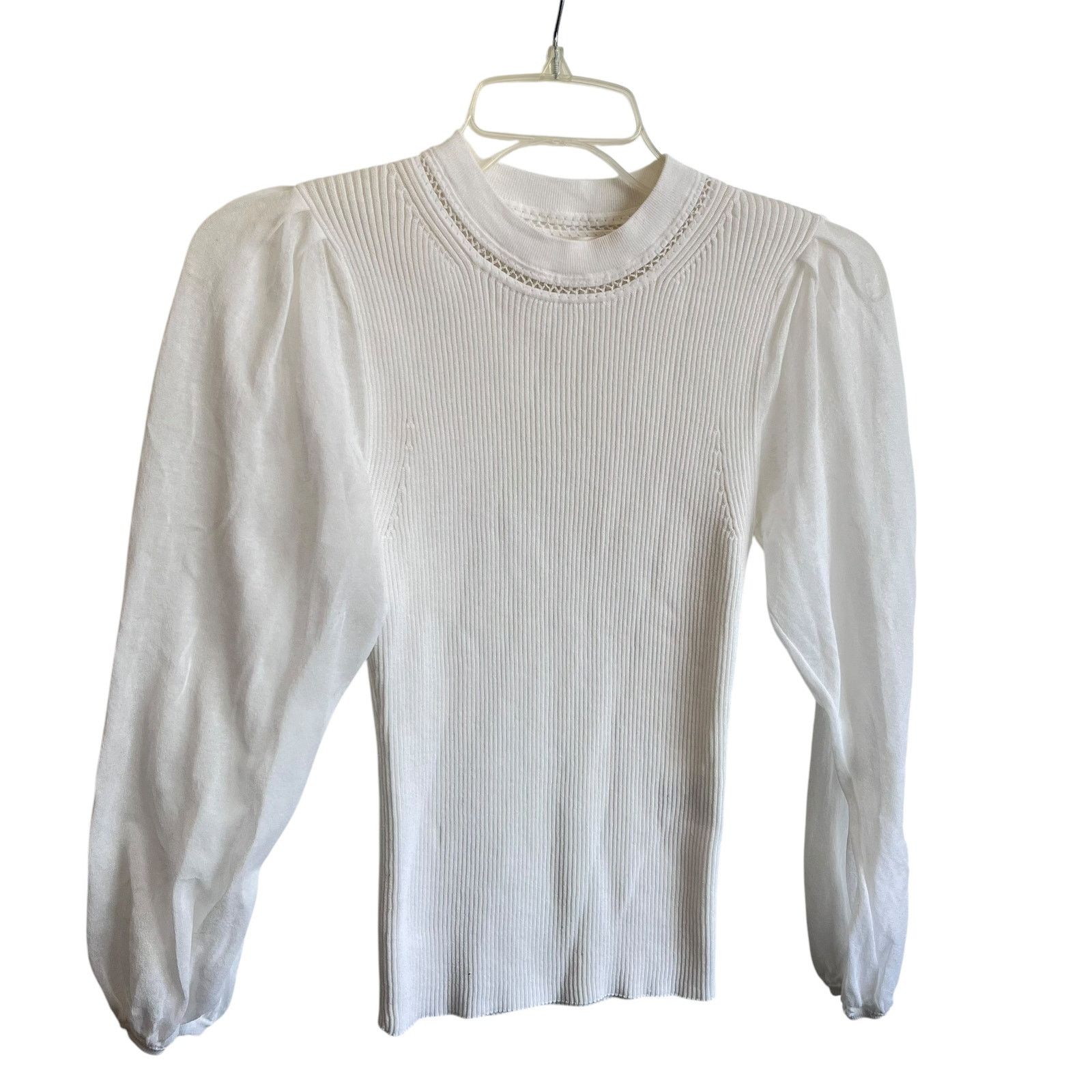 Jonathan Simkhai Jonathan Simkhai Veronica Ribbed Puff Sleeve Sweater Size XS / US 0-2 / IT 36-38 - 2 Thumbnail