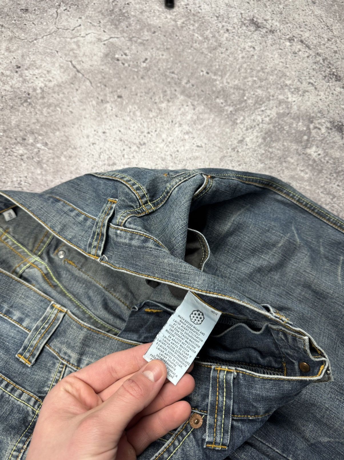 Japanese Brand Vintage Flared Jeans Baggy Wide Japanese Y2K Avant Garde Size US 34 / EU 50 - 11 Thumbnail