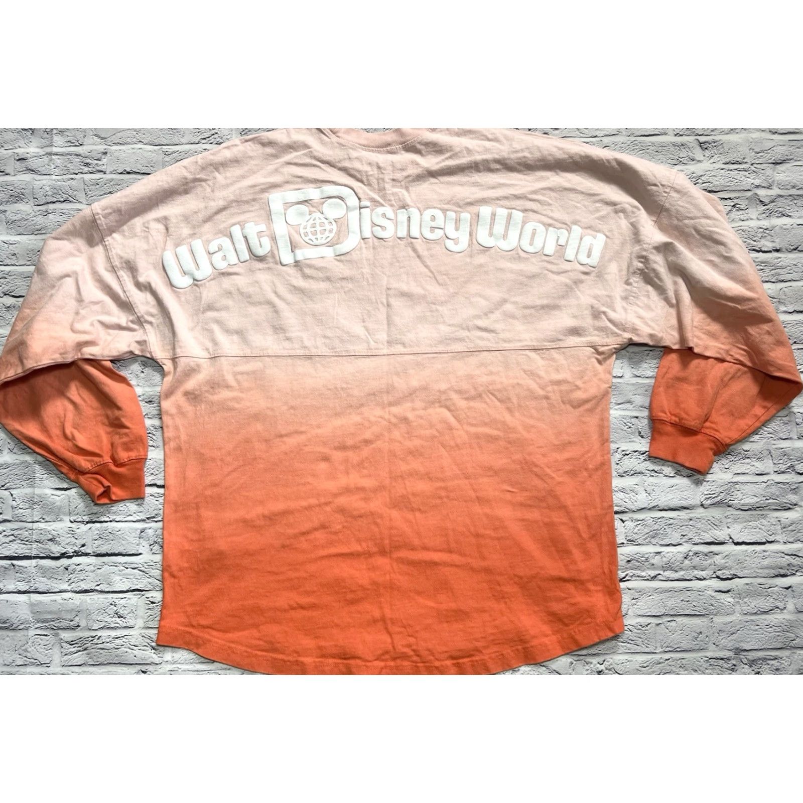 Disney Walt Disney World Coral Ombre Spirit Jersey L EUC Woman Long Sleeve Shirt Jersey 100% Cotton Oversized Size L / US 10 / IT 46 - 2 Thumbnail