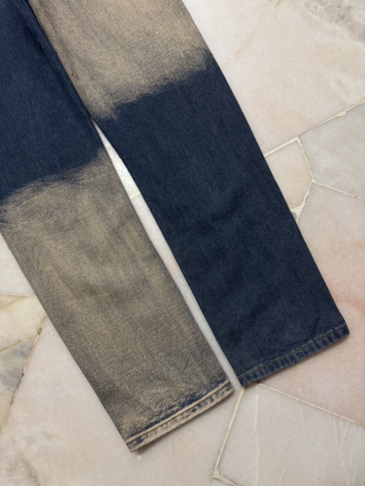 Kapital 💥RARE💥SICK JAPANESE 2 TONE COLOR DISTRESSED RIPPED JEANS Size US 34 / EU 50 - 16 Thumbnail