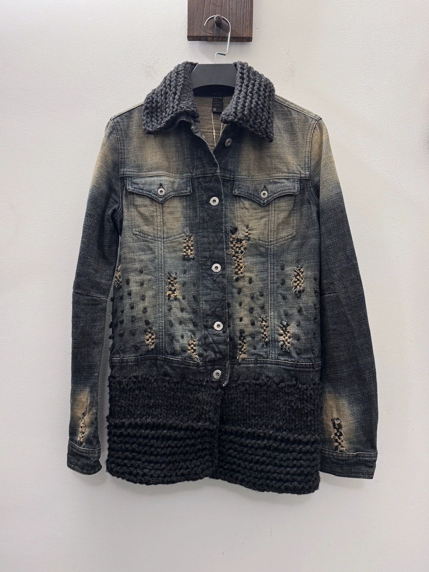 Vintage Japan Vintage Denim Knit Patchwork Jacket M Size M / US 6-8 / IT 42-44 - 8 Thumbnail