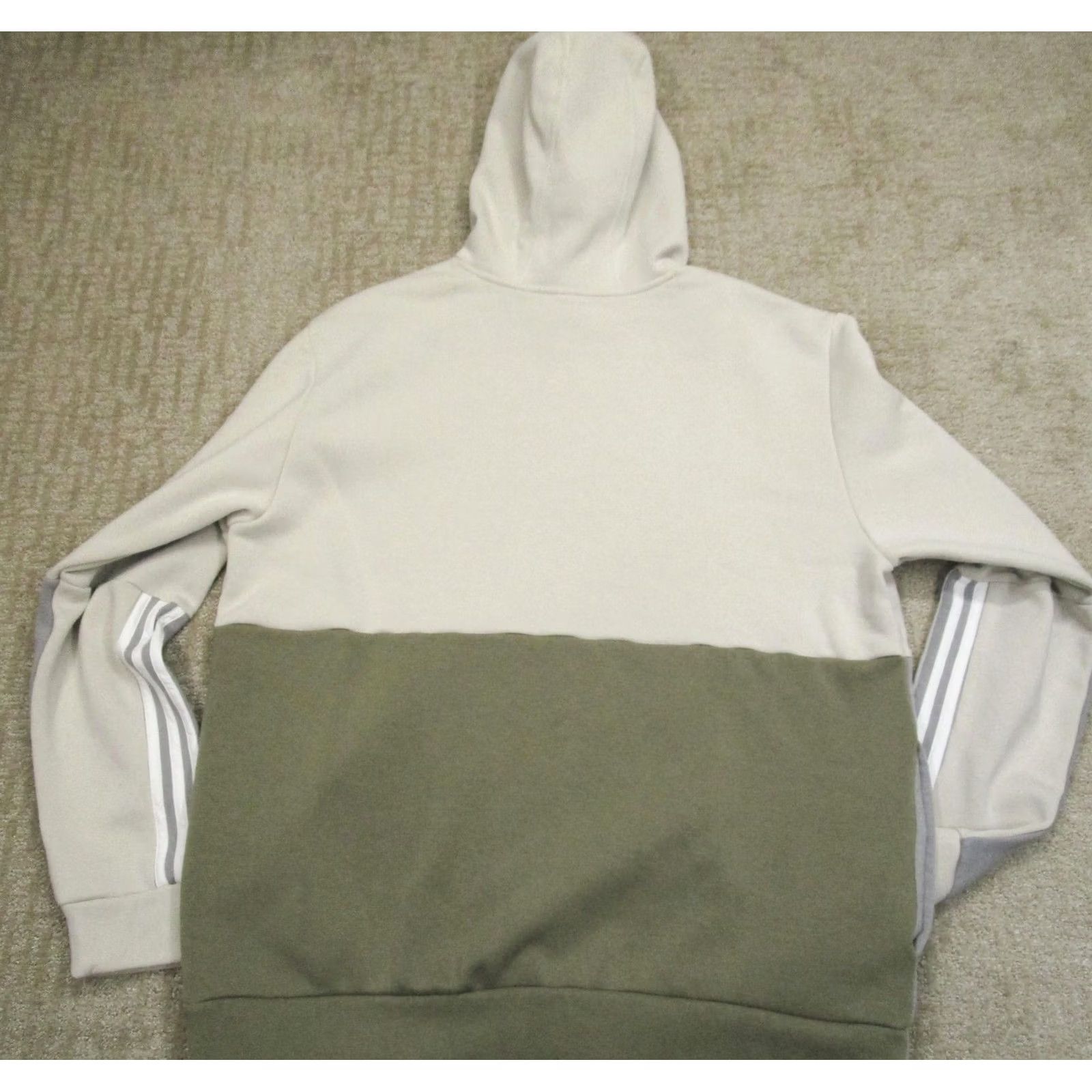 Adidas Adidas Hoodie Men XL Beige Green Colorblock Fleece Sweatshirt Pullover Outdoor Size US XL / EU 56 / 4 - 3 Thumbnail