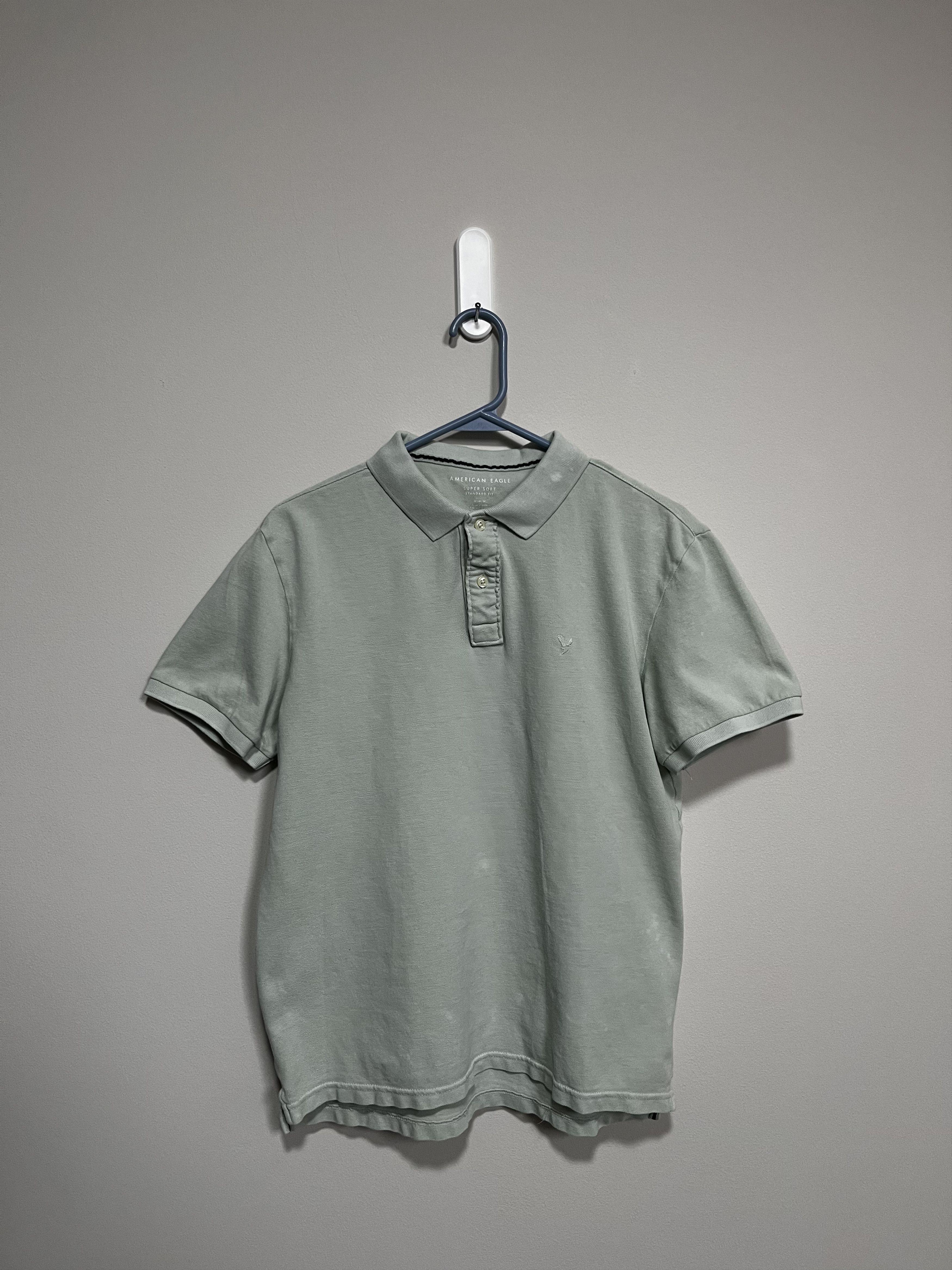 American Eagle Outfitters American Eagle Super Soft Standard Fit Polo Green (M) Size US M / EU 48-50 / 2 - 1 Thumbnail