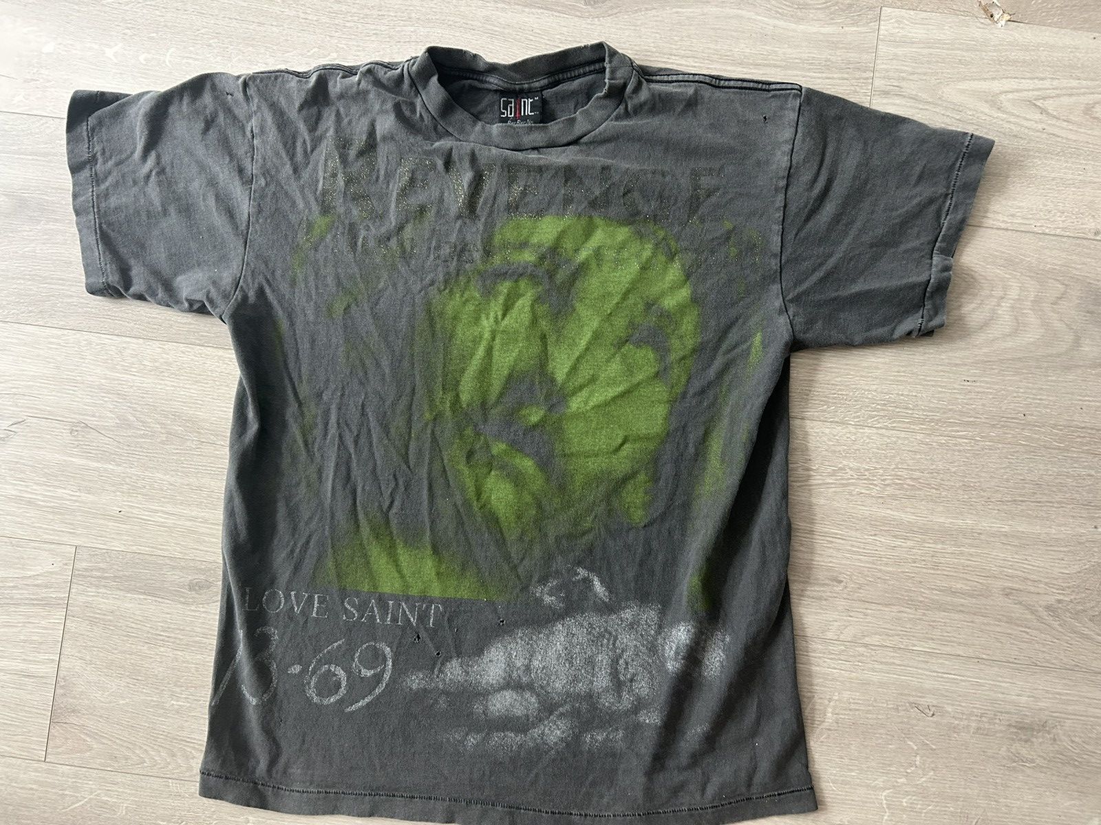 image of Saint Michael X Berberjin Revenge T-Shirt in Black, Men's (Size Medium)