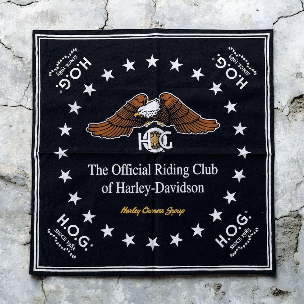 Harley Davidson 🔥VINTAGE HARLEY DAVIDSON HOG OFFICIAL RIDING CLUB BANDANA Size ONE SIZE - 1 Thumbnail