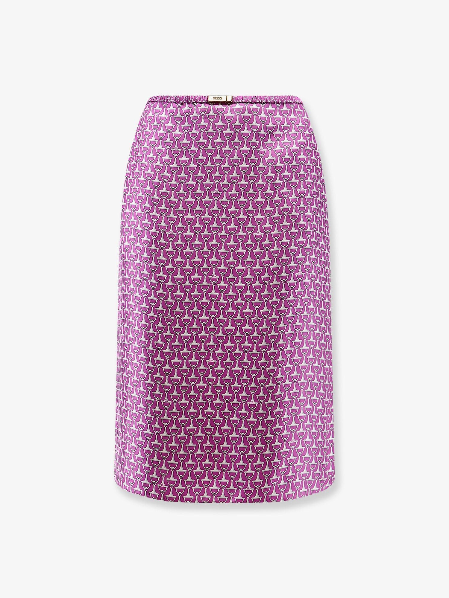 Gucci Silk Skirt With Horsebit Print Size 27" / US 4 / IT 40 - 1 Thumbnail