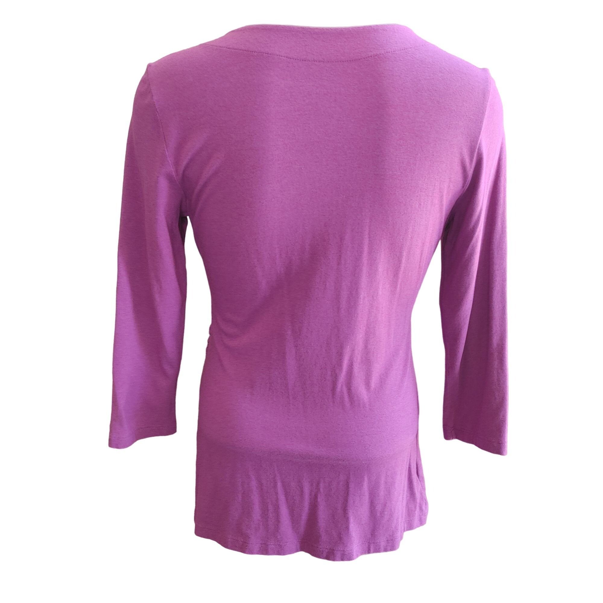 Other Soft Surroundings Purple 3/4 Sleeve Top Size Medium Size M / US 6-8 / IT 42-44 - 2 Thumbnail