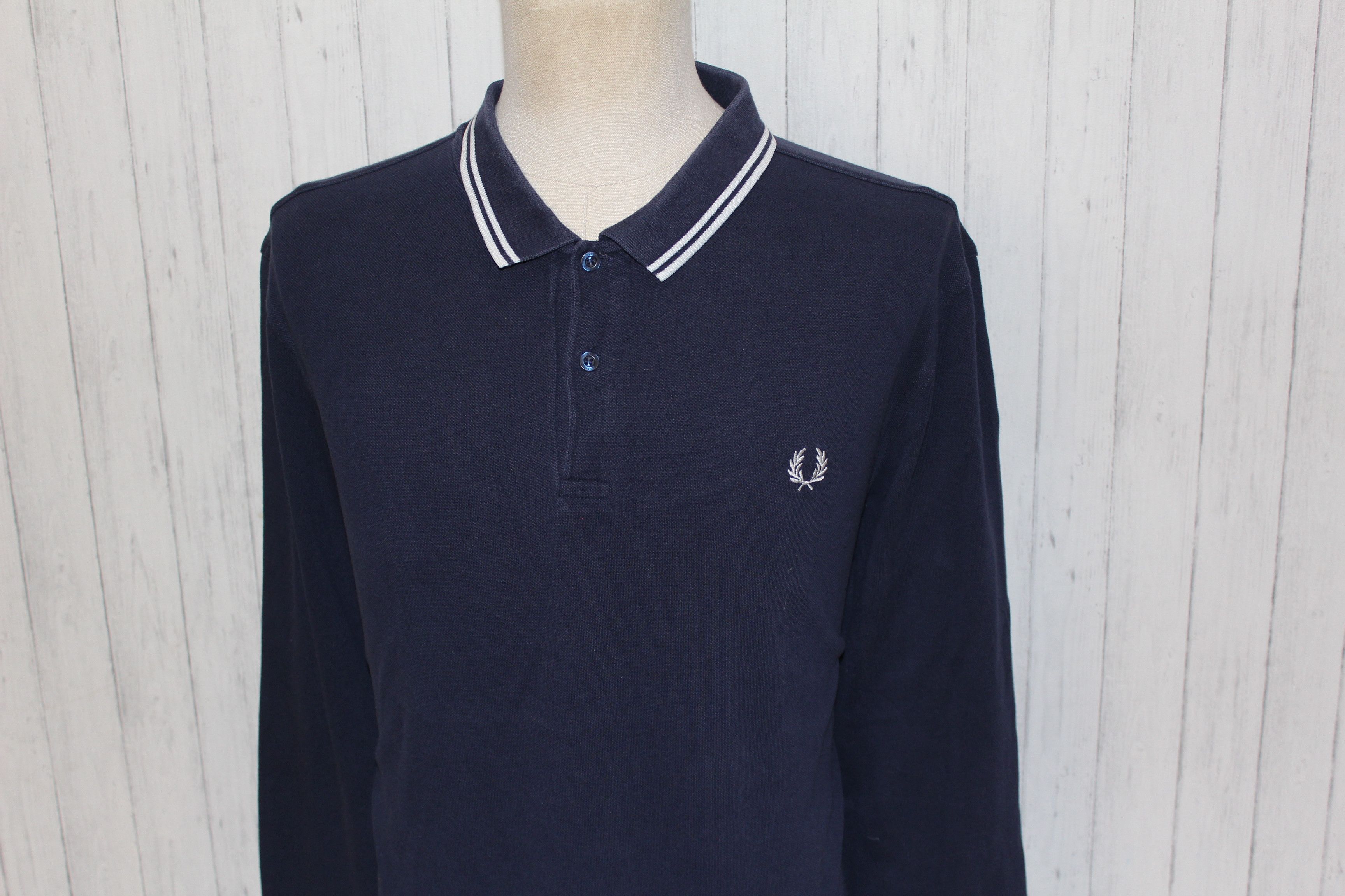 Fred Perry Fred Perry Long Sleeve Black Polo Shirt Size US XXL / EU 58 / 5 - 4 Thumbnail