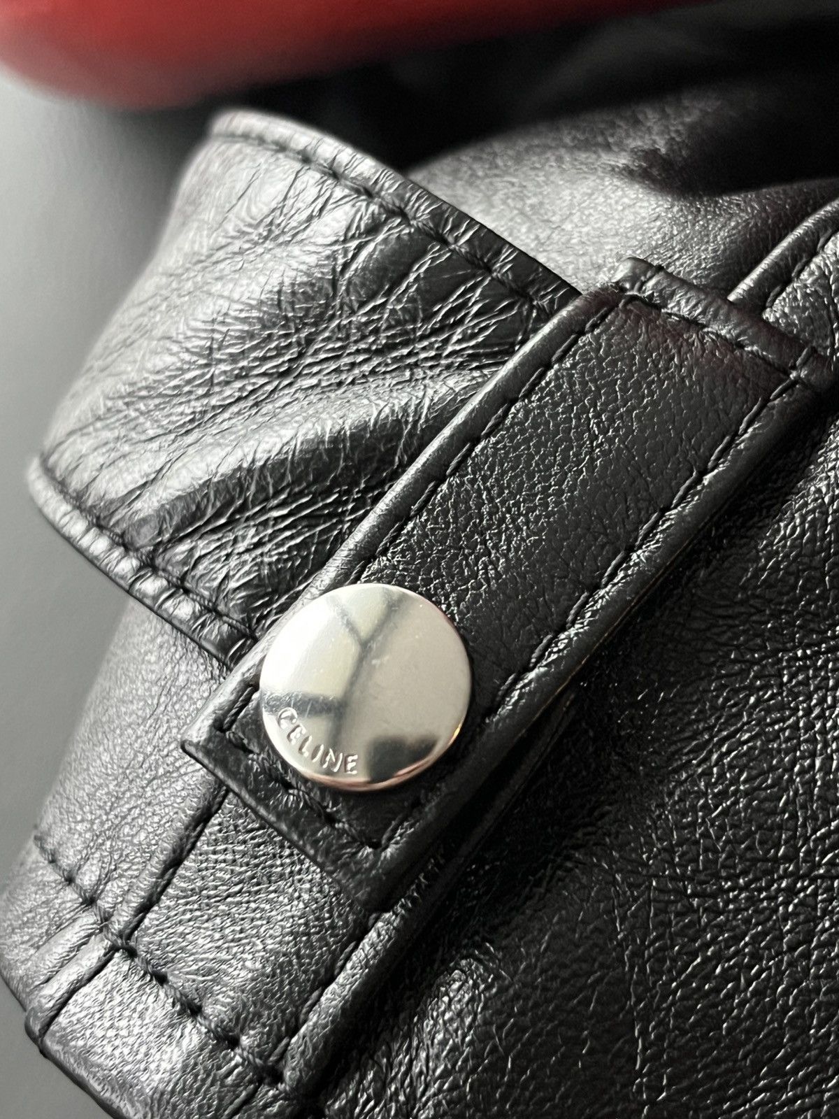 Celine × Hedi Slimane $7,500 Super Runway Celine Hedi Slimane Biker Leather Jacket Size US XL / EU 56 / 4 - 20 Thumbnail
