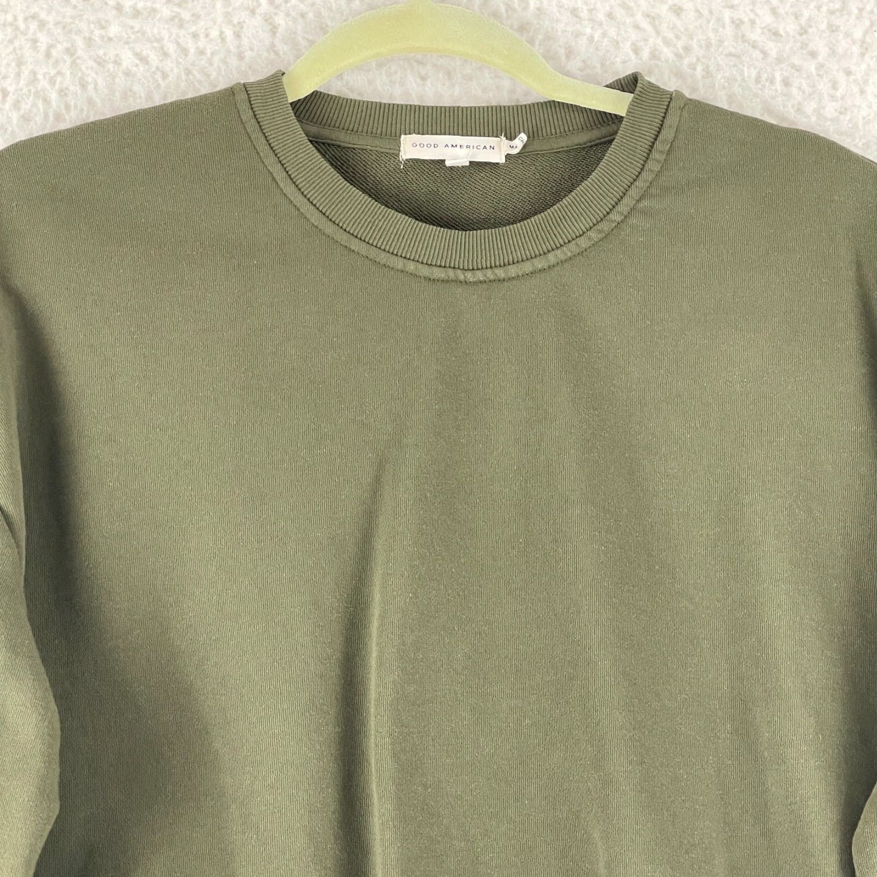 Good American Good American Green Crew Neck Pullover Sweater Womens Size 0 Long Sleeve Knit Pullover Casual Sweater Size XS / US 0-2 / IT 36-38 - 3 Thumbnail