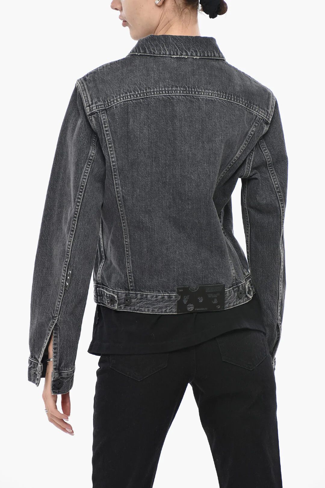 Off-White og1mm0426 Cut-out Denim Jacket in Grey Size S / US 4 / IT 40 - 2 Thumbnail