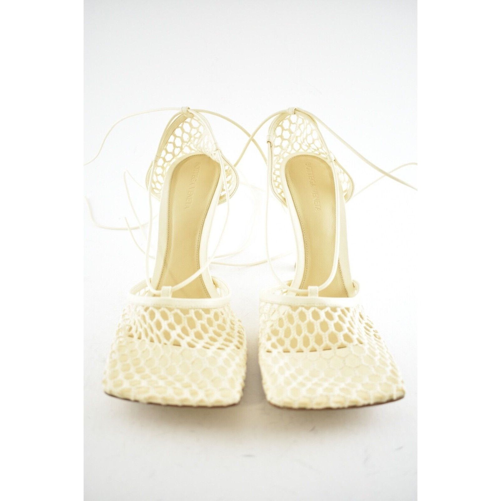 Bottega Veneta Stretch Toile Square Toe Lace Up Tie Sandal Heel Pump 42 Size US 12 / IT 42 - 5 Thumbnail