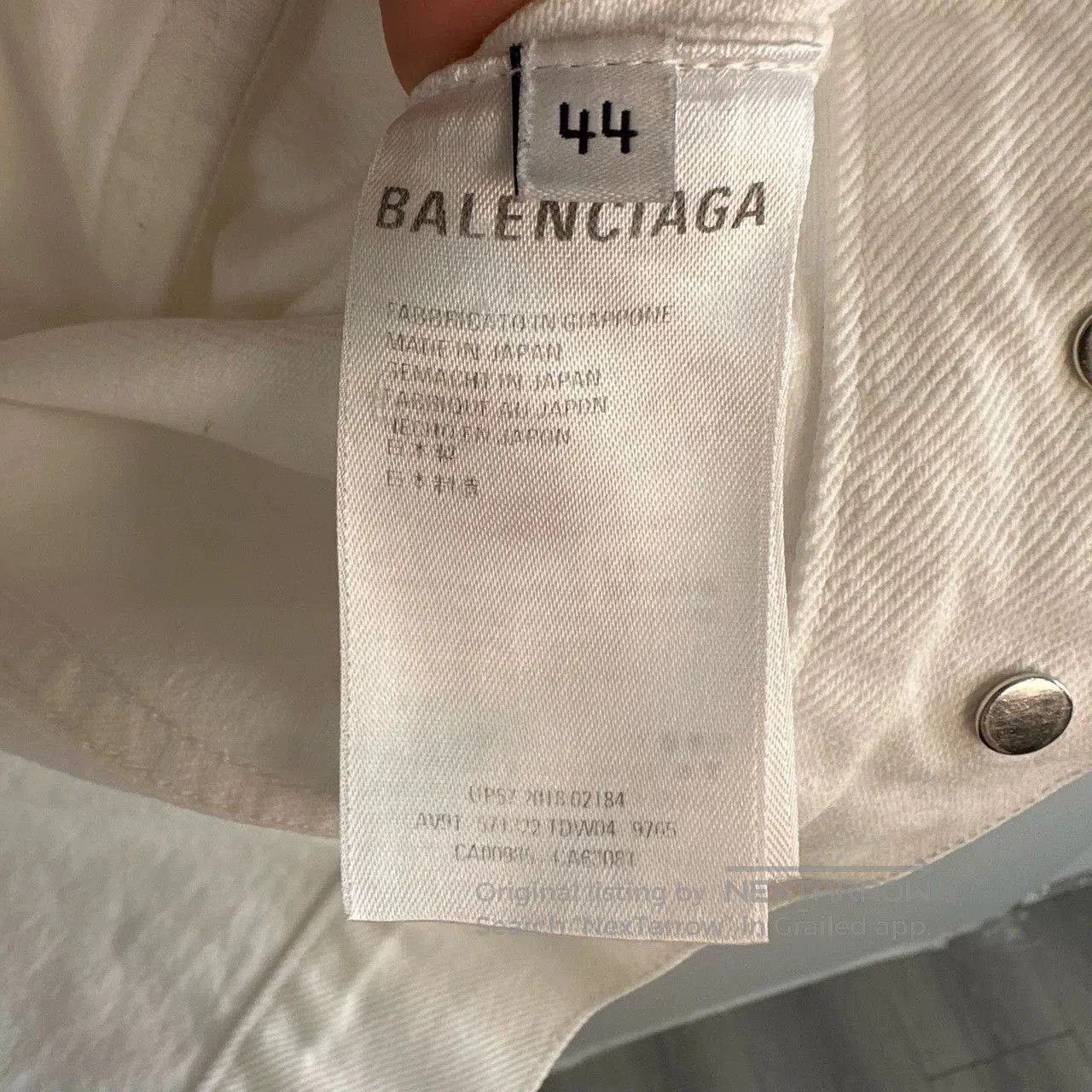 Balenciaga balenciaga white denim jacket with logo. Size US L / EU 52-54 / 3 - 4 Thumbnail