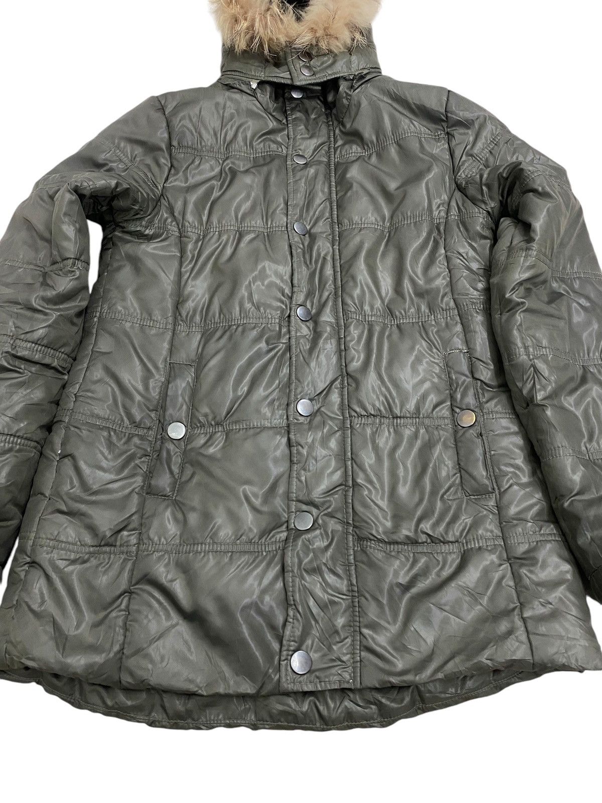 Yasuyuki Ishii Manics Light Fur Zipper Hoodie Puffle Winter Olive Green Size US S / EU 44-46 / 1 - 5 Thumbnail