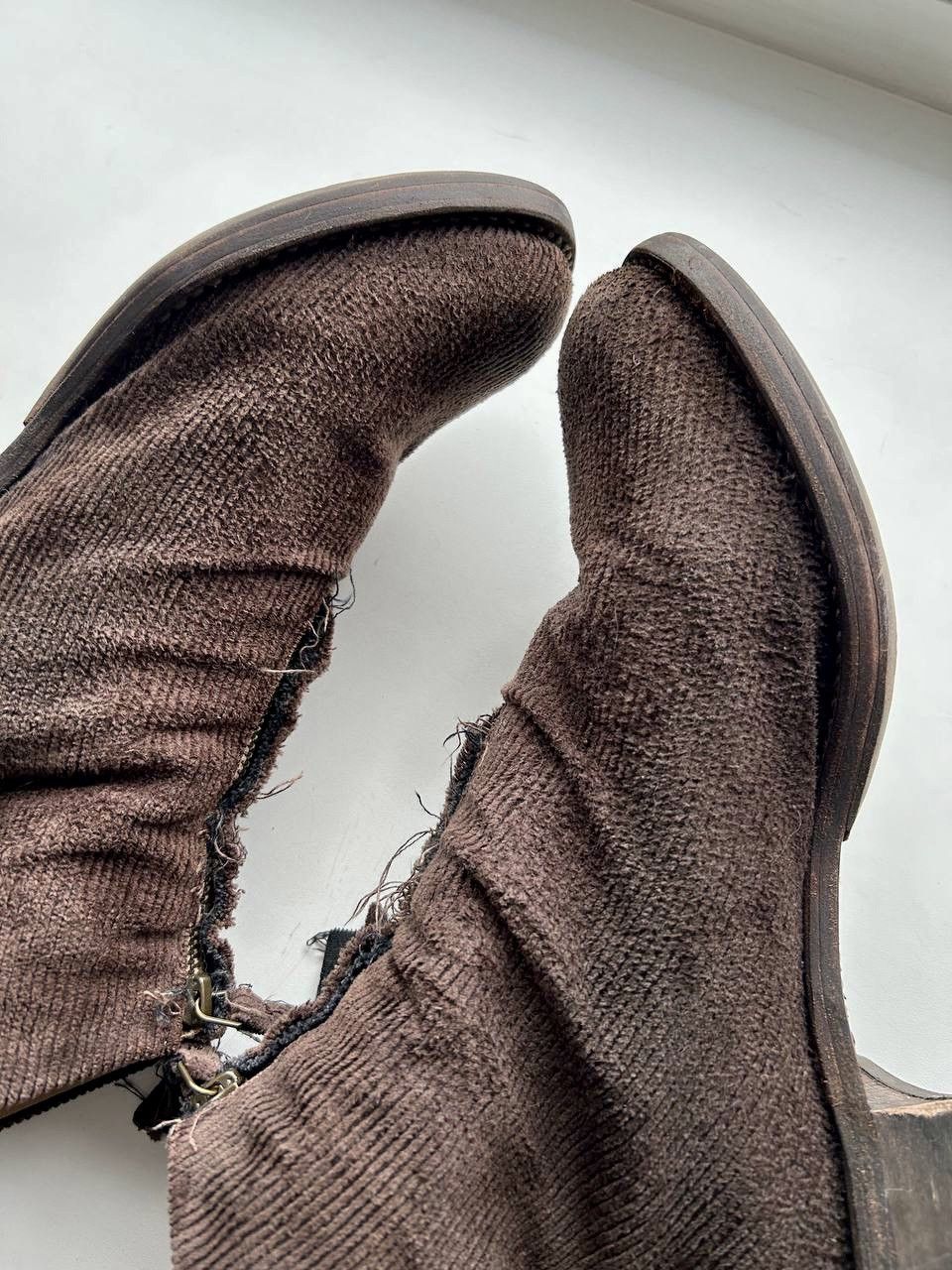 Cherevichkiotvichki Cherevichkiotvichki Layered Corduroy Leather Ankle Zip Boots Size US 9 / EU 42 - 5 Thumbnail