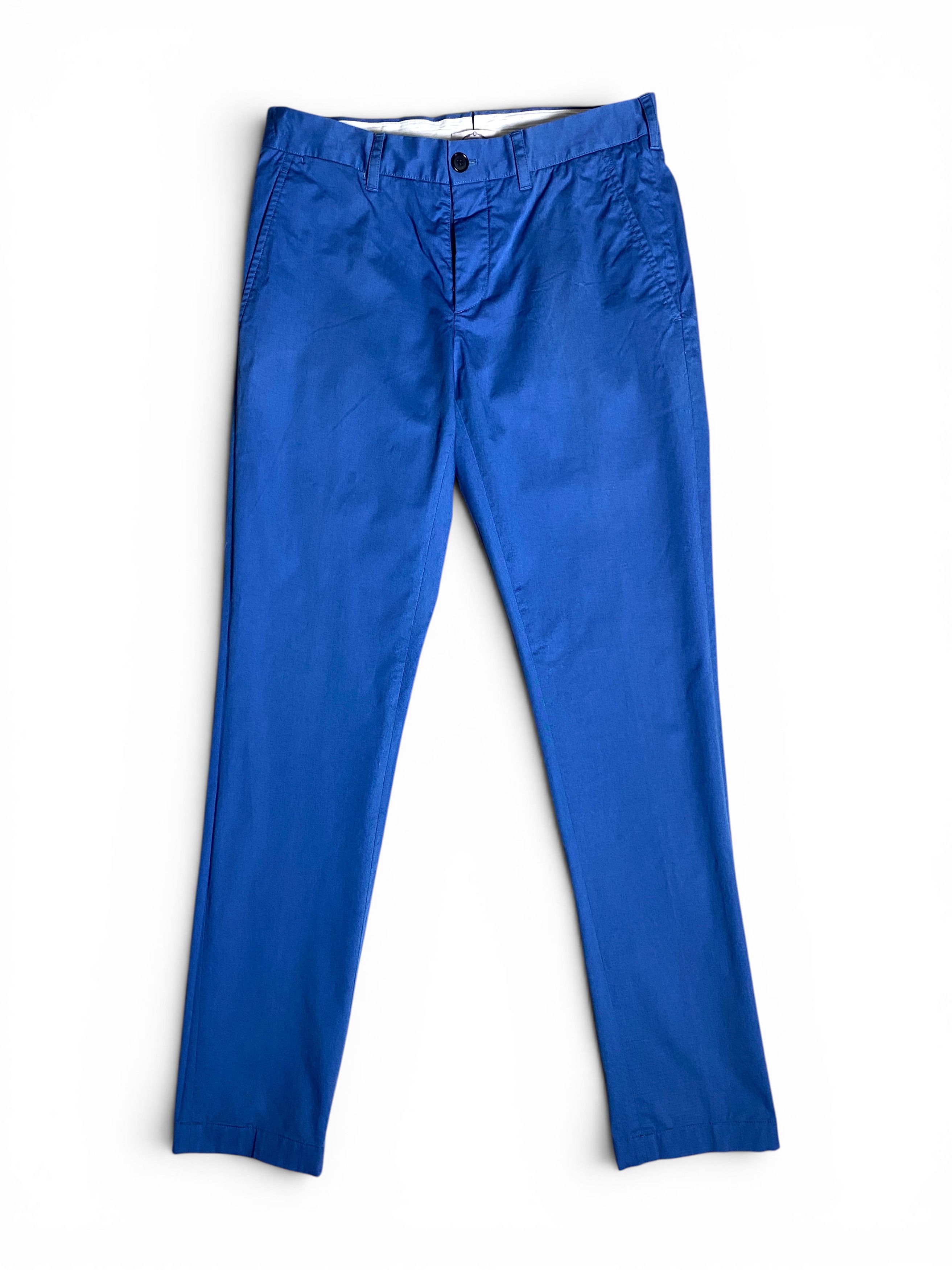 Prada Prada Milano Italy Light Blue Cotton Tab Logo Trousers Pants Size US 30 / EU 46 - 1 Thumbnail