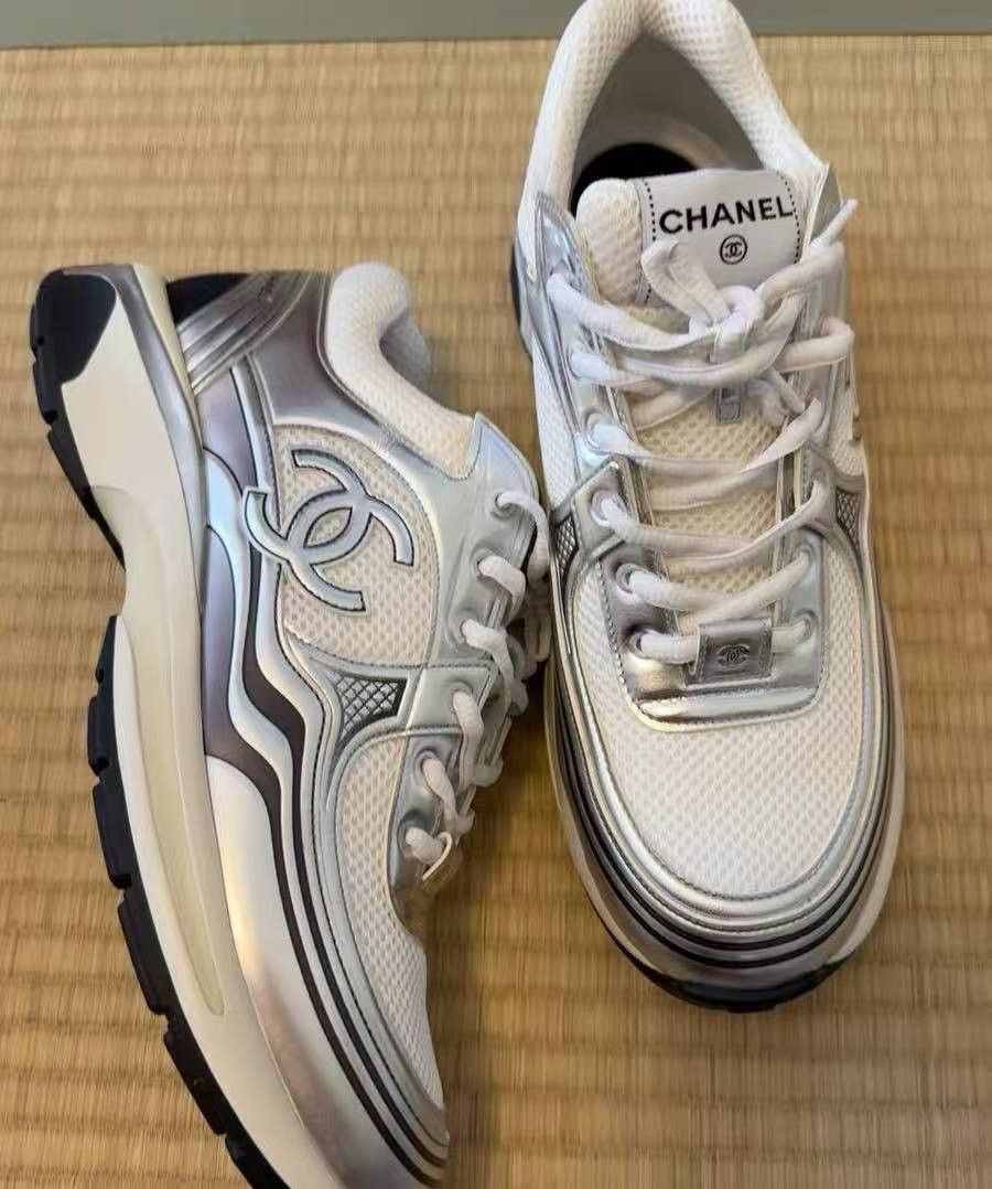 Chanel Chanel Silver Retro Lowtop Sneakers 44 Men Size US 11 / EU 44 - 2 Thumbnail
