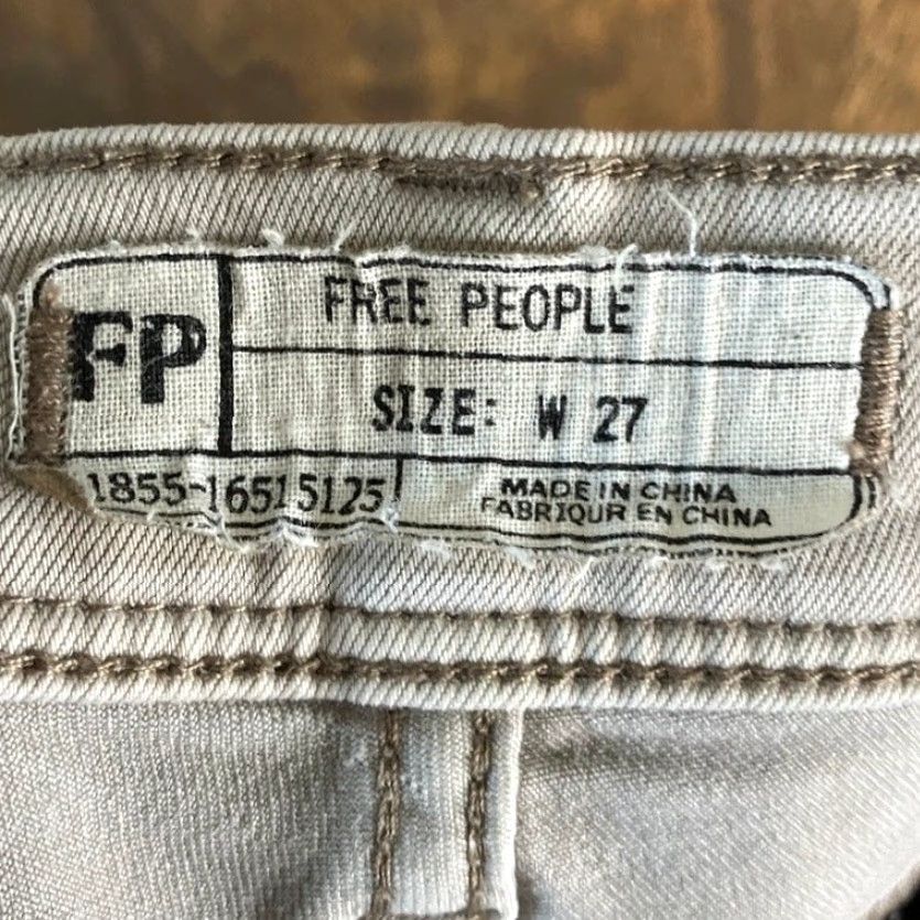 Free People Free People Jeans Tan Denim Low Rise Skinny Stretch 27 Womens Pants Casual Everyday 5-Pocket Design Girls Size 27" / US 4 / IT 40 - 4 Thumbnail