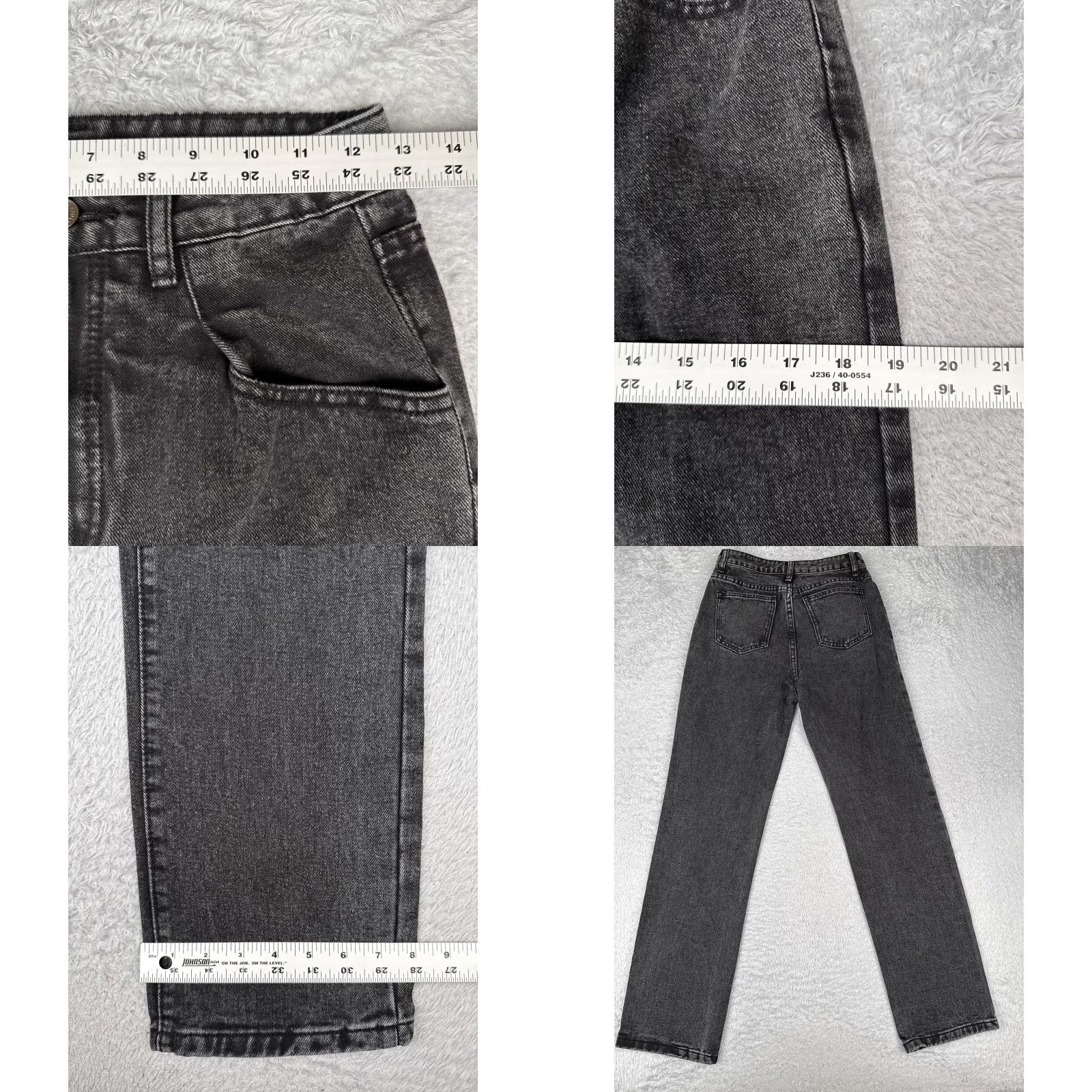 Shein Shein Jeans Womens XS Black High Rise Straight Leg Denim Pants 24x31 Stretch Mom Size 26" / US 2 / IT 38 - 9 Thumbnail