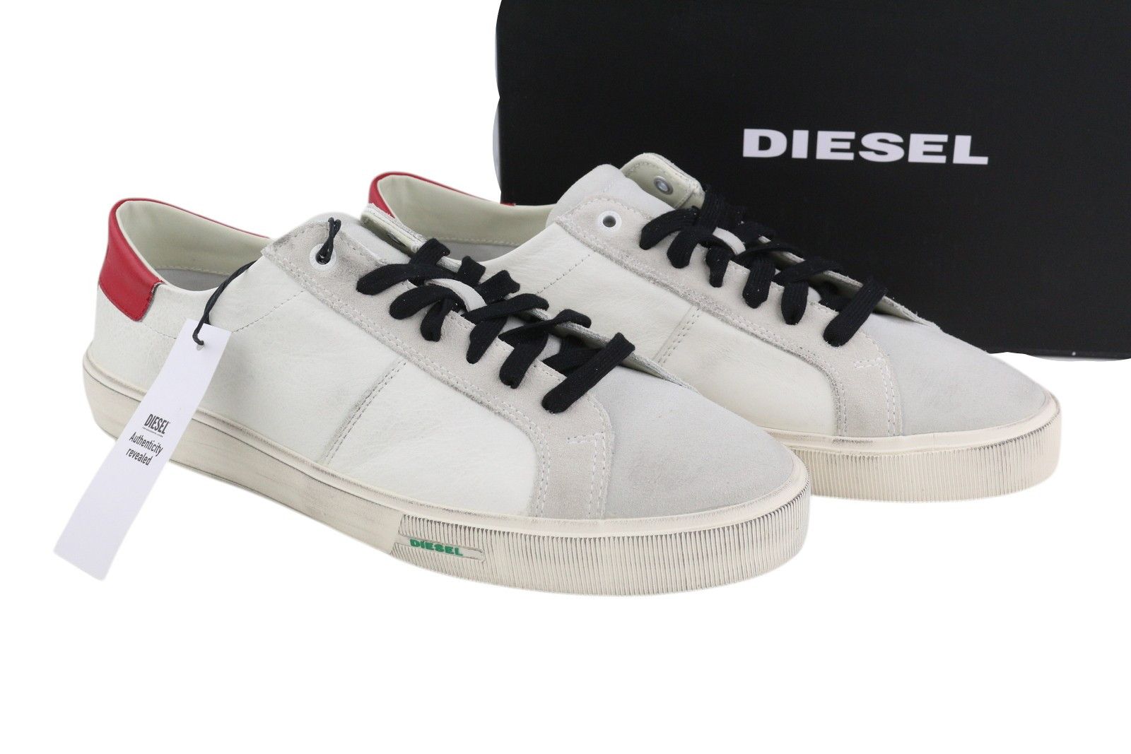 Diesel S-MYDORI LC EU45 White Leather Almond Toe Laced 40941 Size US 12 / EU 45 - 1 Thumbnail