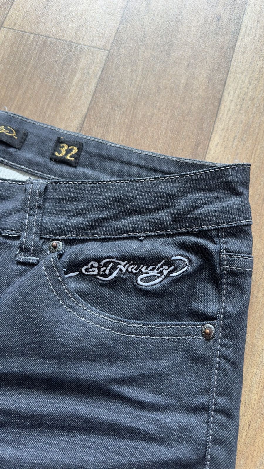 Ed Hardy Ed Hardy by Christian Audigier Tattoo Skull Denim Jeans W32 Size 32" / US 10 / IT 46 - 6 Thumbnail