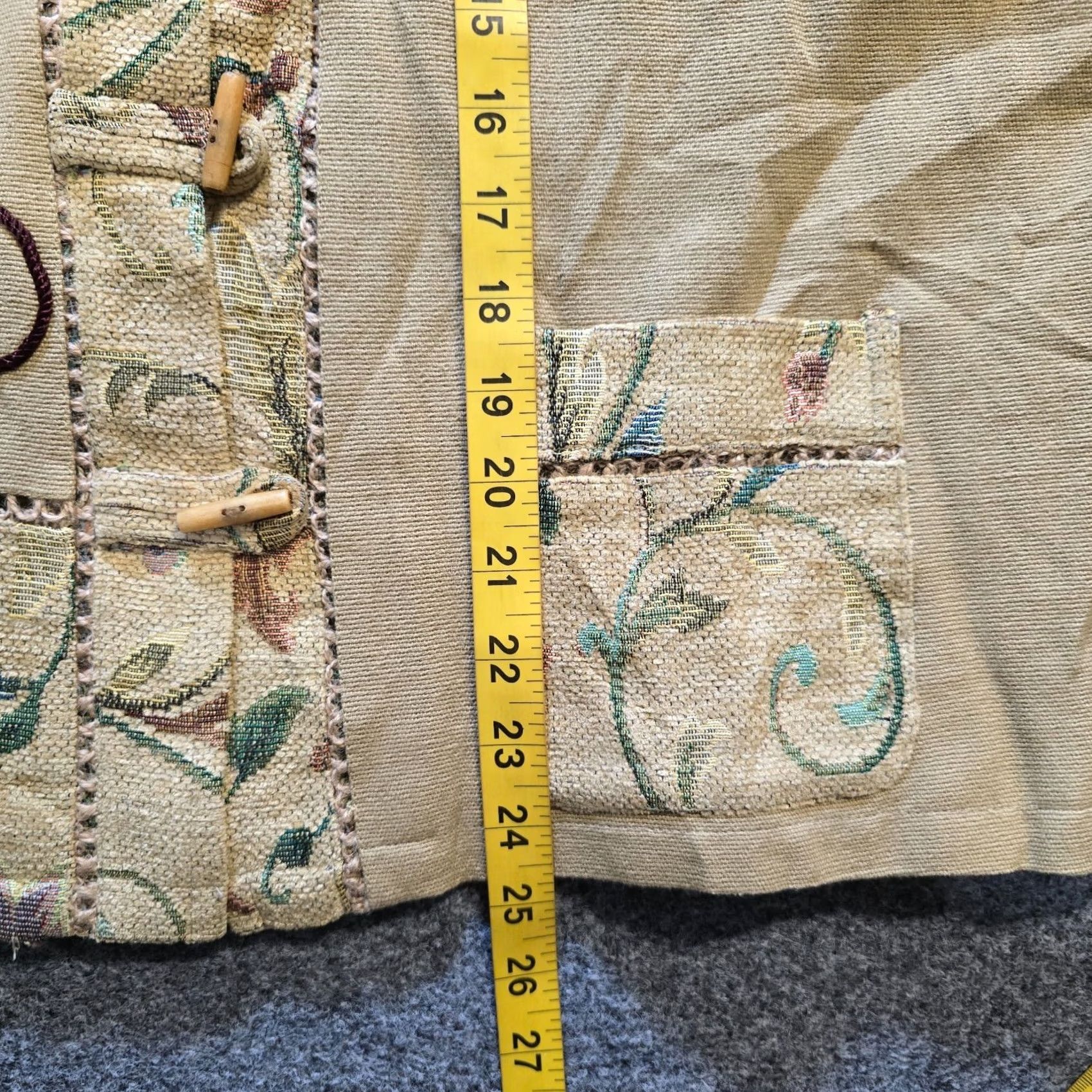 Vintage Parsley Sage Jacket Womens Size Large Beige Floral Toggle Front Boho Classic Jacket Size L / US 10 / IT 46 - 7 Thumbnail