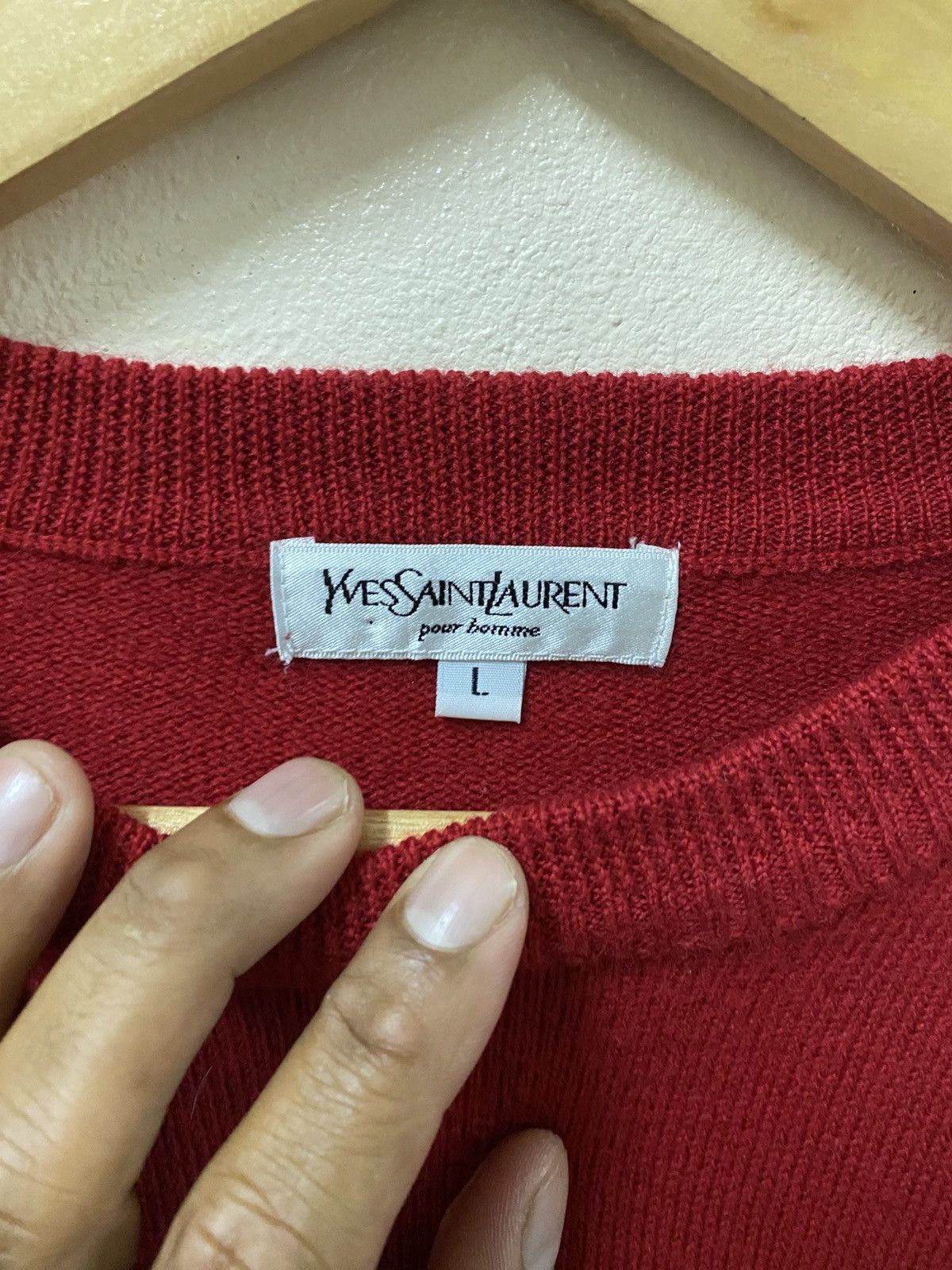 Yves Saint Laurent Vtg Yves Saint Laurent YSL Knitwear Red Size US L / EU 52-54 / 3 - 10 Thumbnail