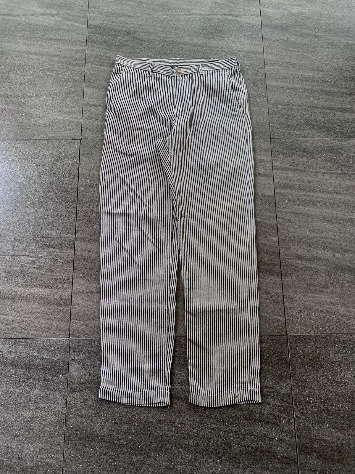 Comme des Garcons Homme Deux FREE TAX! CDGH Deux Linen Striped Trousers Size US 31 - 1 Thumbnail